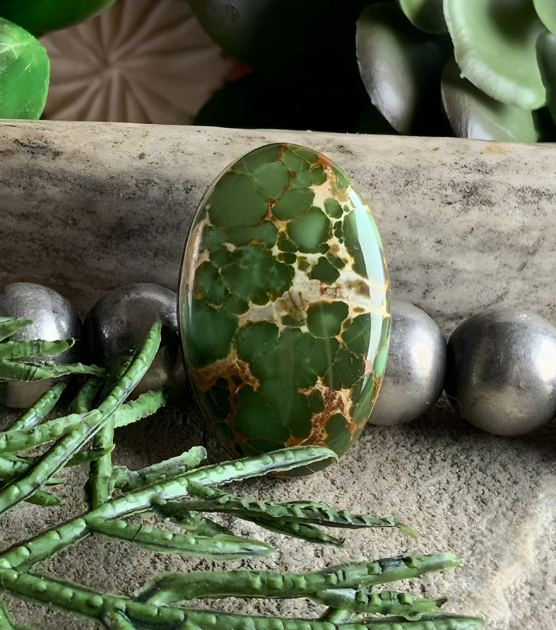 Natural Royston Turquoise Green Oval Cabochon