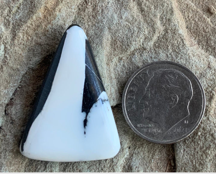 Natural White Buffalo Triangular Cabochon