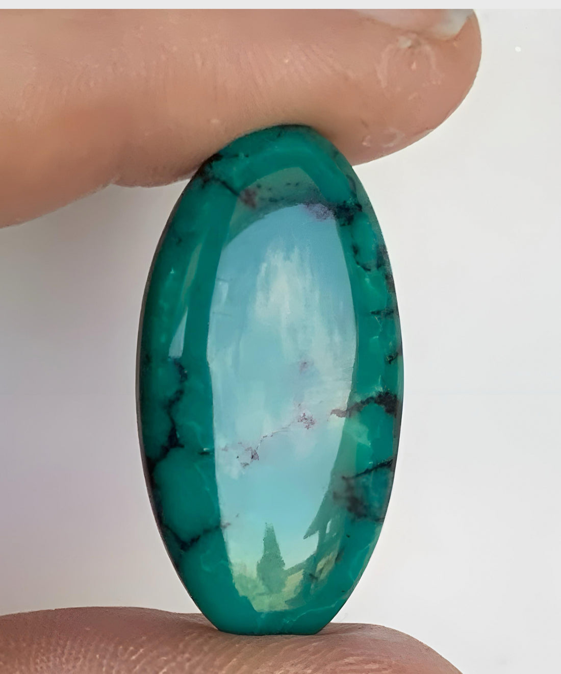 Bamboo Mountain Deep Green Oval Gemstone