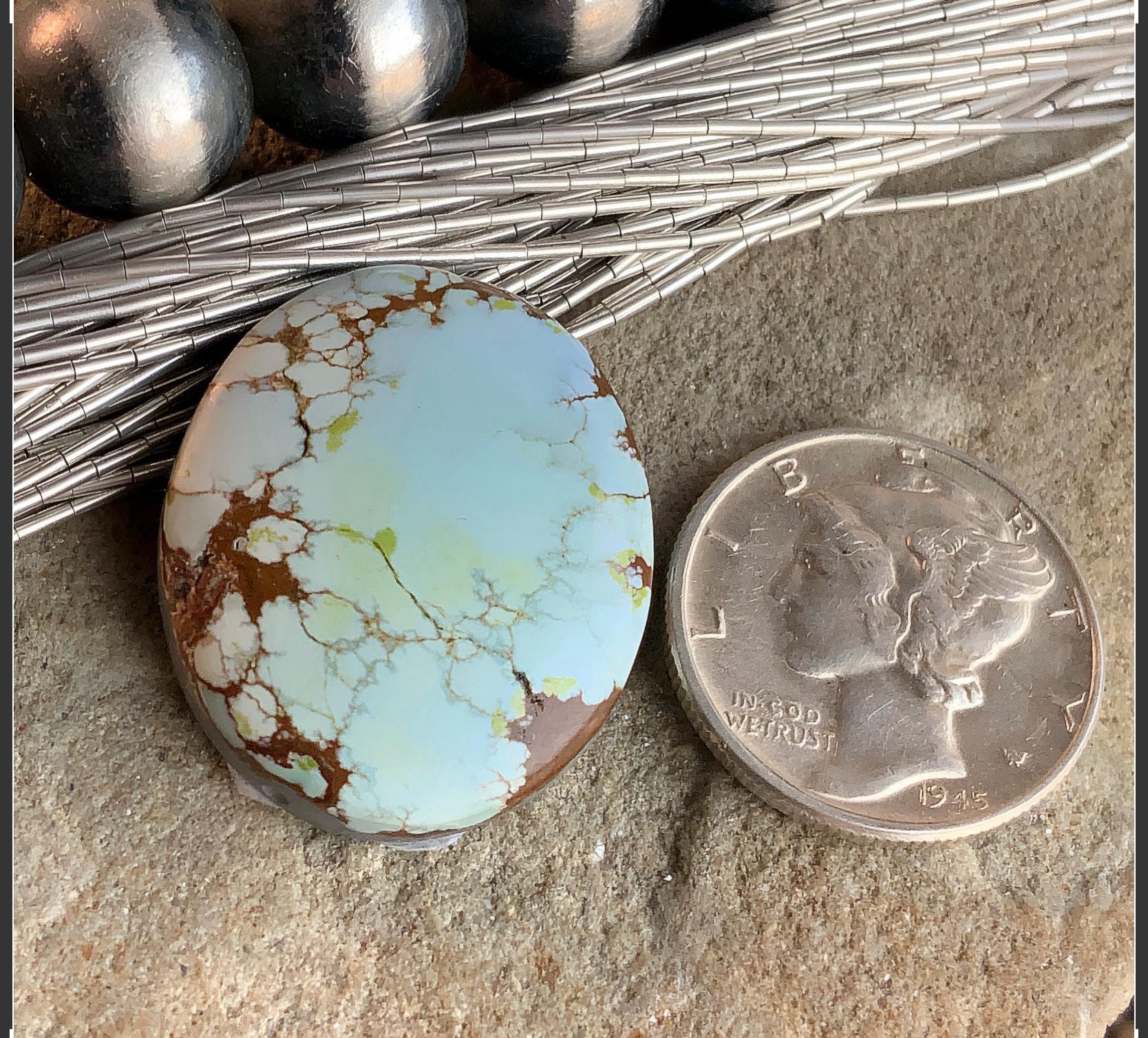 Red River Turquoise Soft Blue Oval Gemstone
