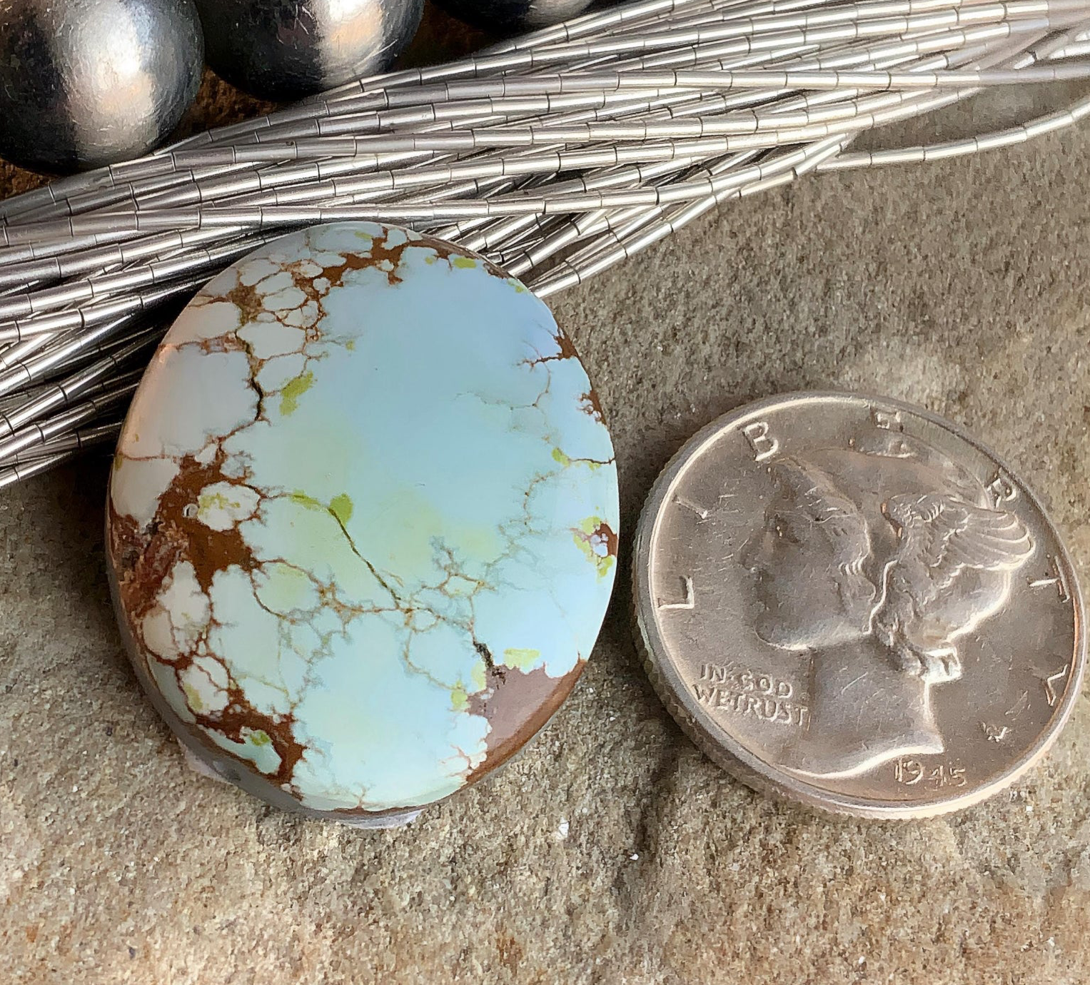 Red River Turquoise Soft Blue Oval Gemstone