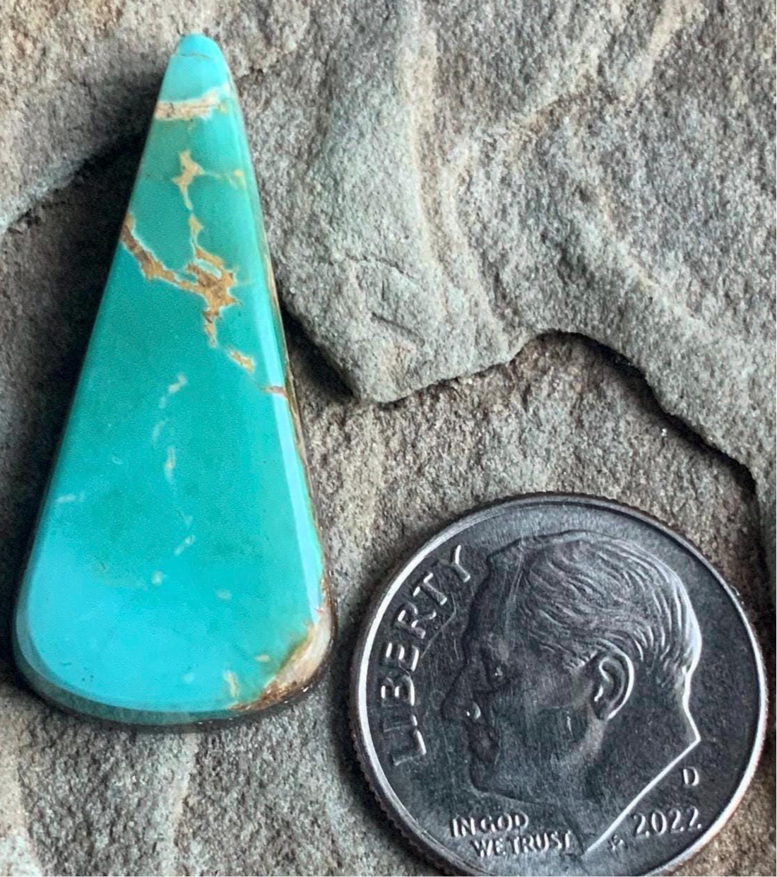 Royston Turquoise Green Elongated Triangle Cabochon #R76