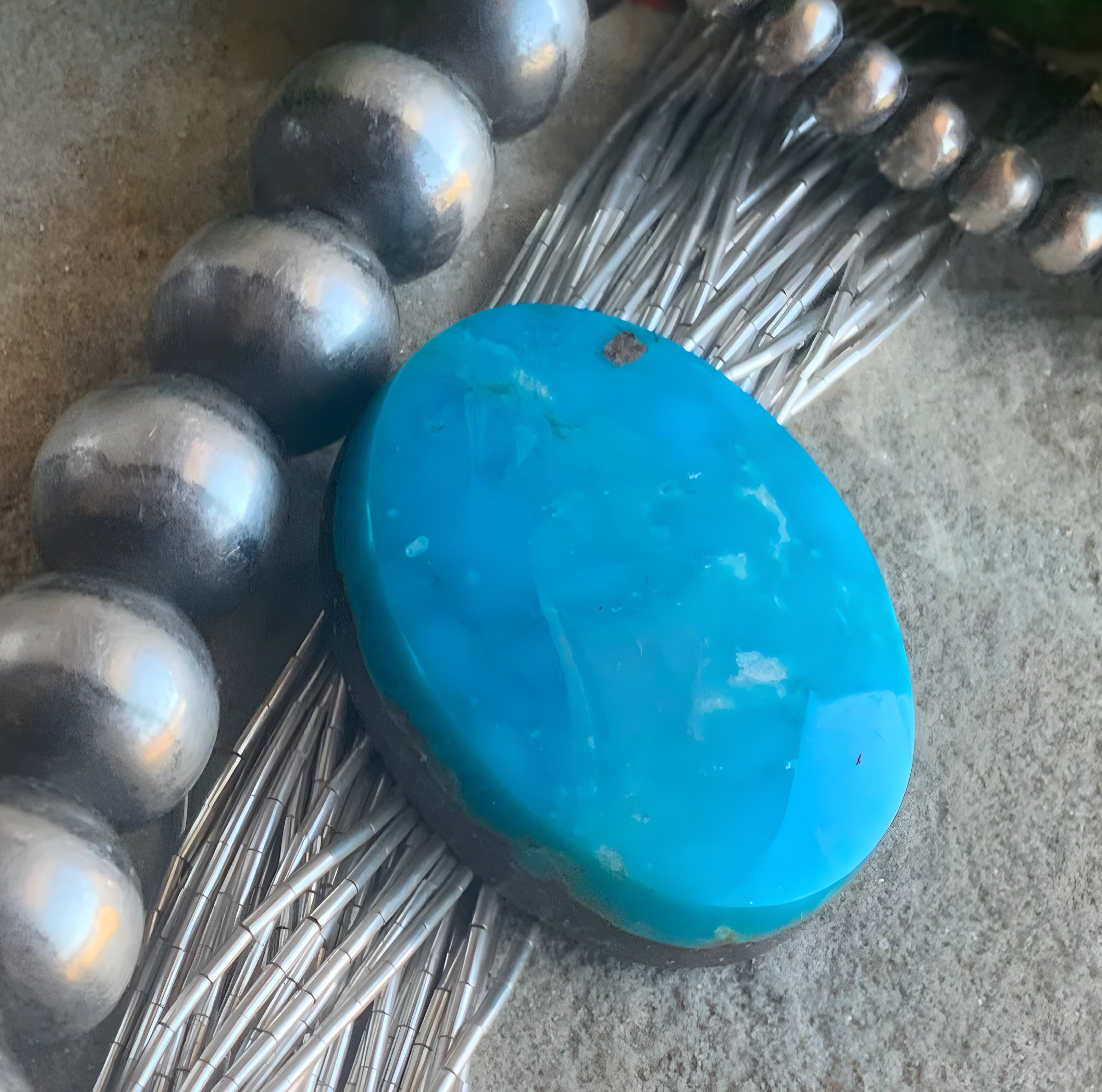 Beautiful Blue Turquoise Mountain Turquoise Oval Cabochon