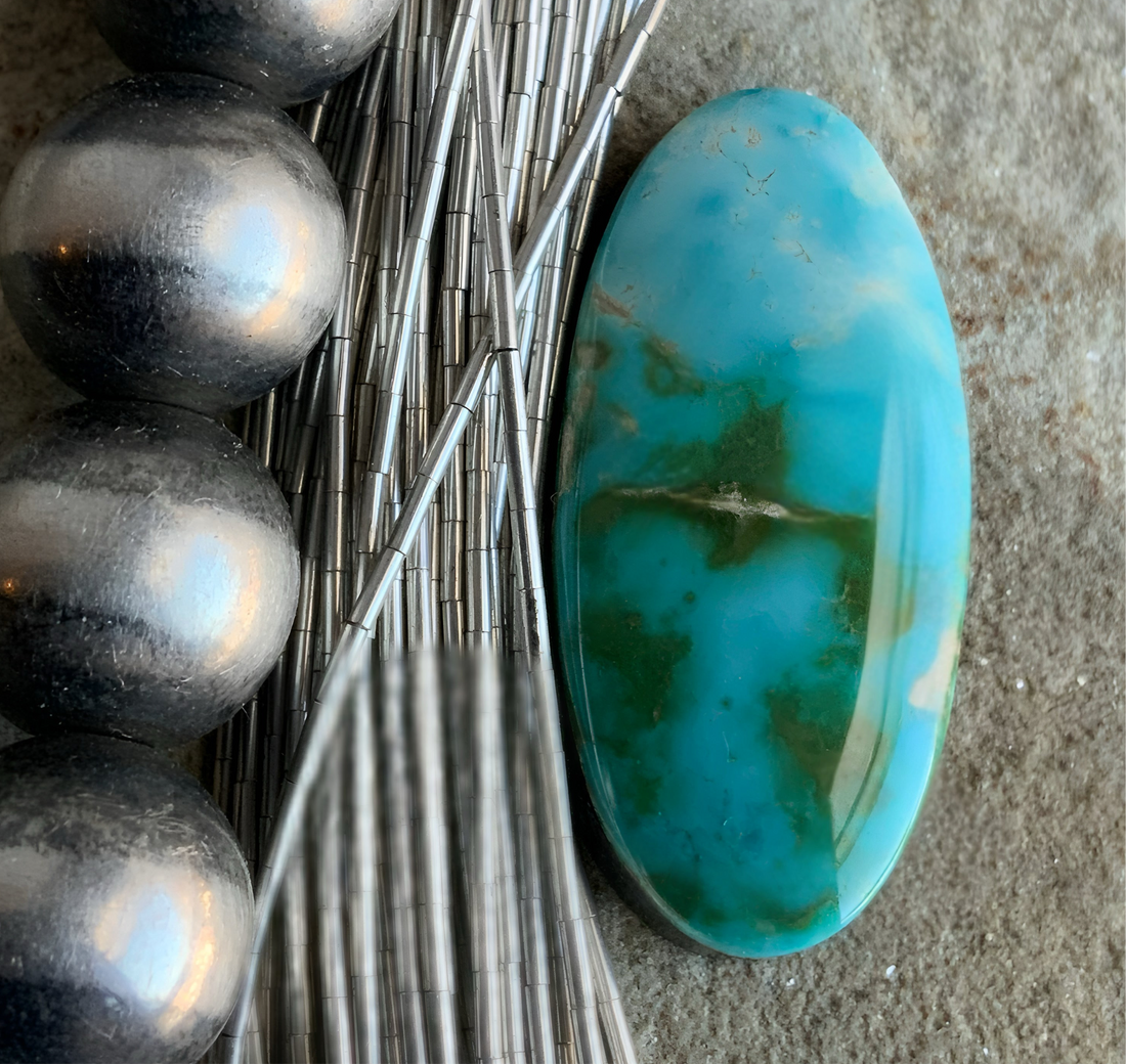Royston Turquoise Polychrome Oval Cabochon: Nevada Gemstone