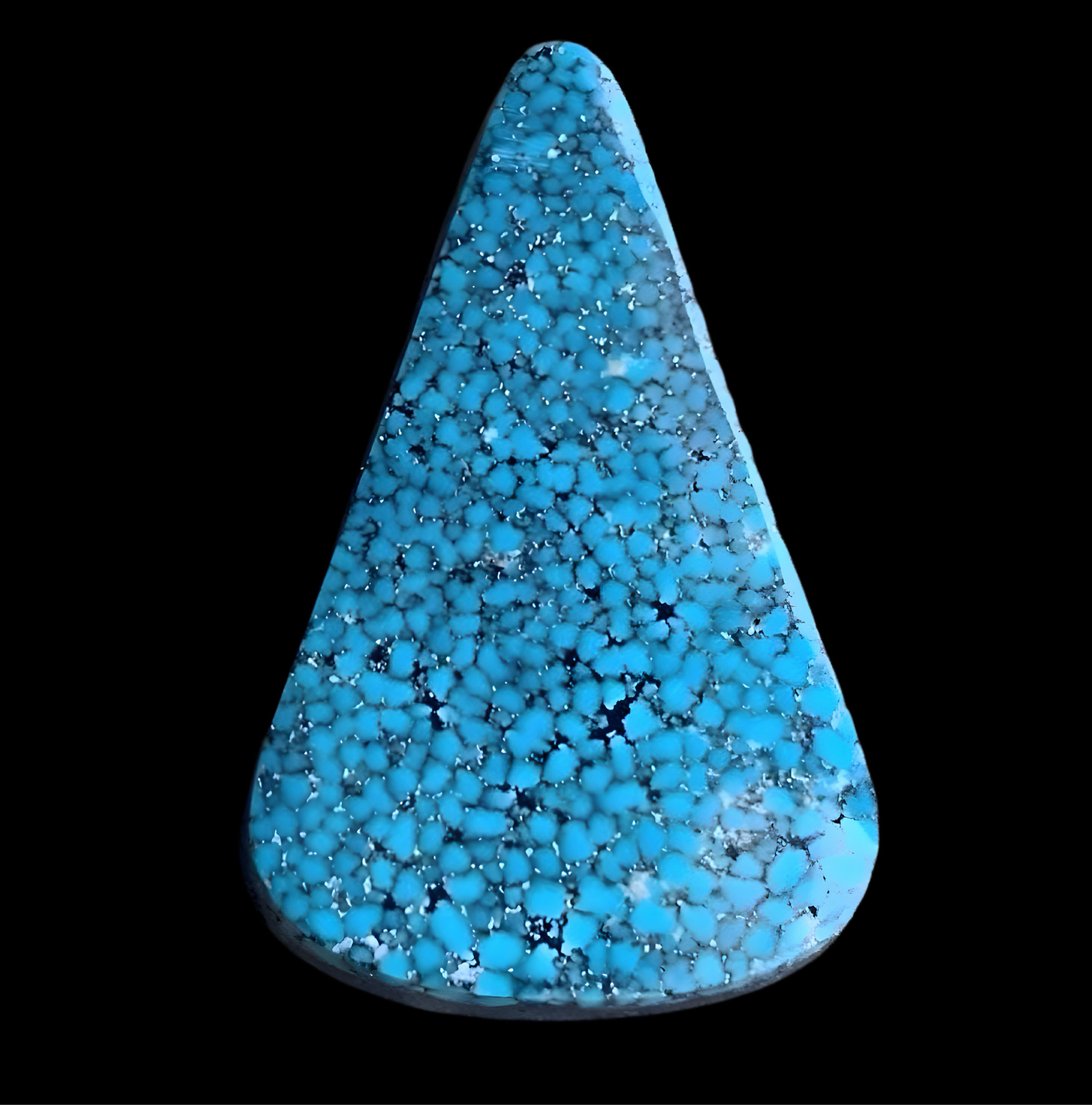 High Grade Black Web Kingman Turquoise Triangular Cabochon