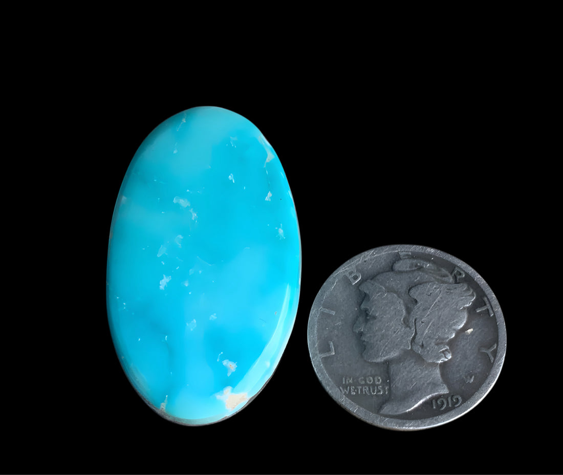 Royston Turquoise Blue Oval Cabochon-Nevada Gemstone #R41