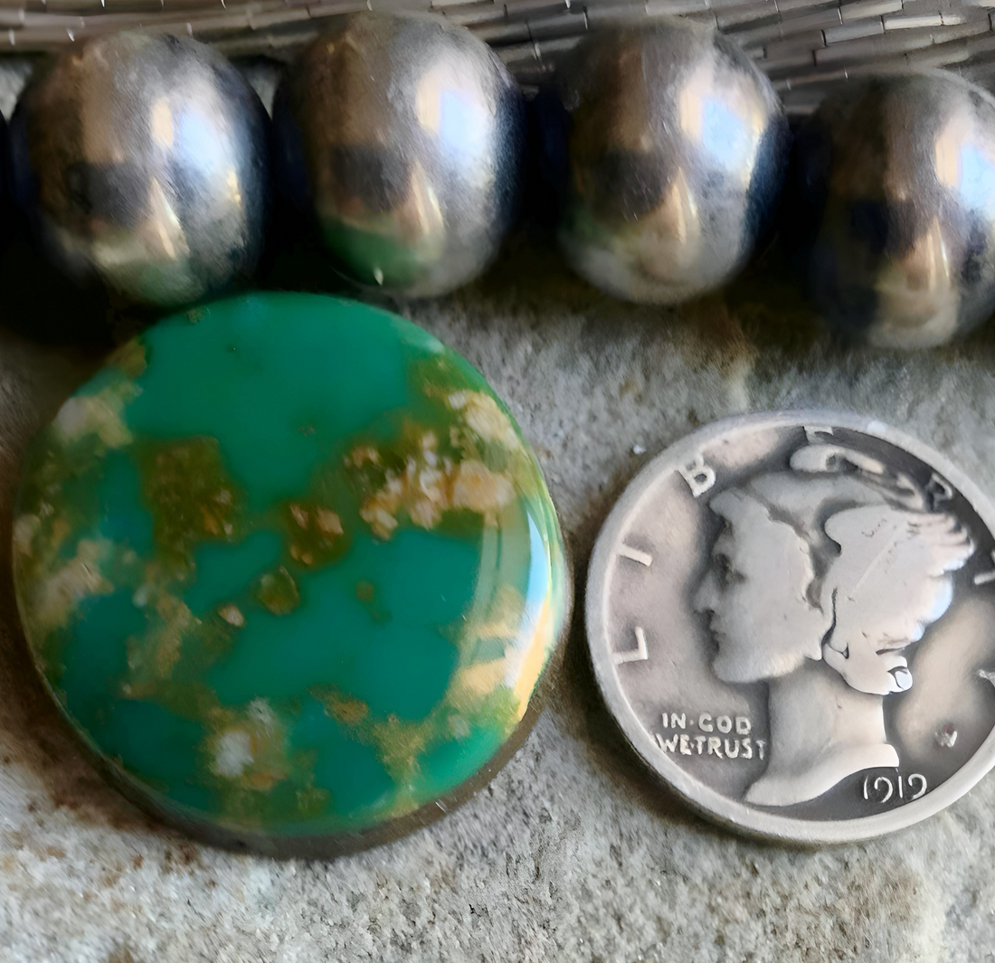 Royston Turquoise Green Round Cabochon-Nevada Gemstone