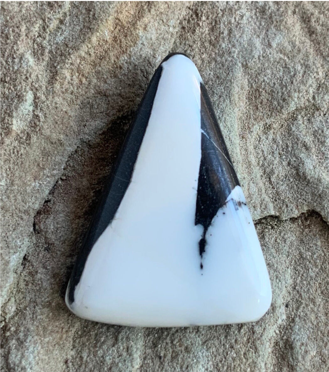 Natural White Buffalo Triangular Cabochon
