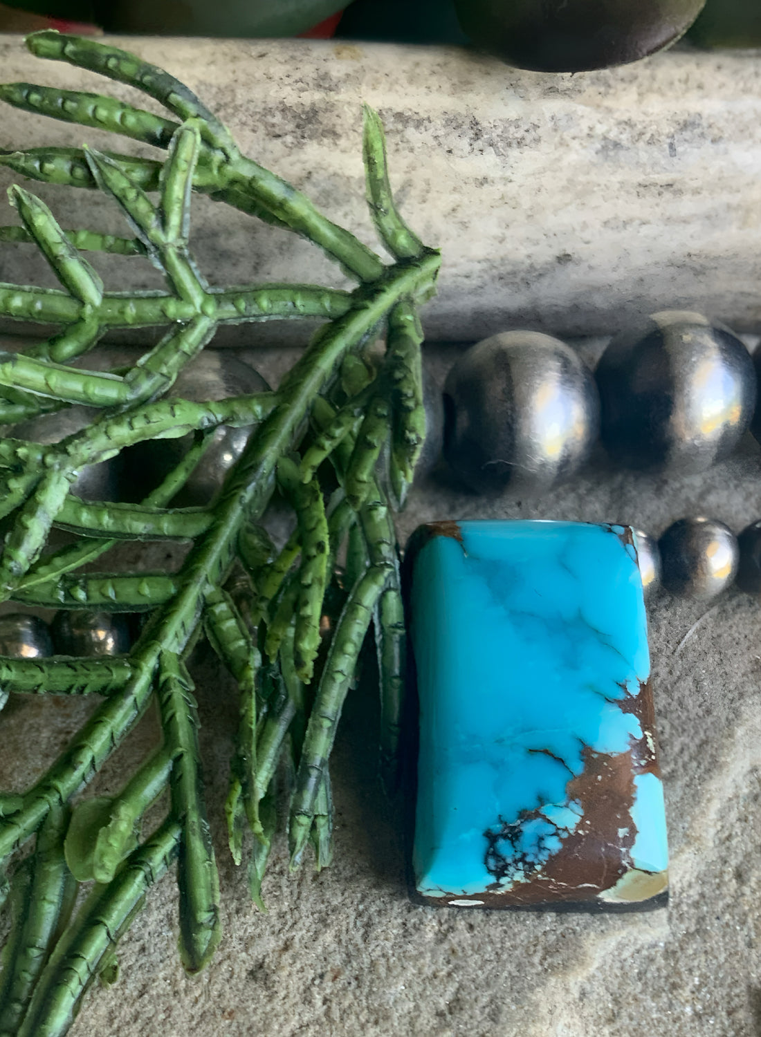 Natural Sierra Nevada Turquoise Rectangular Cabochon