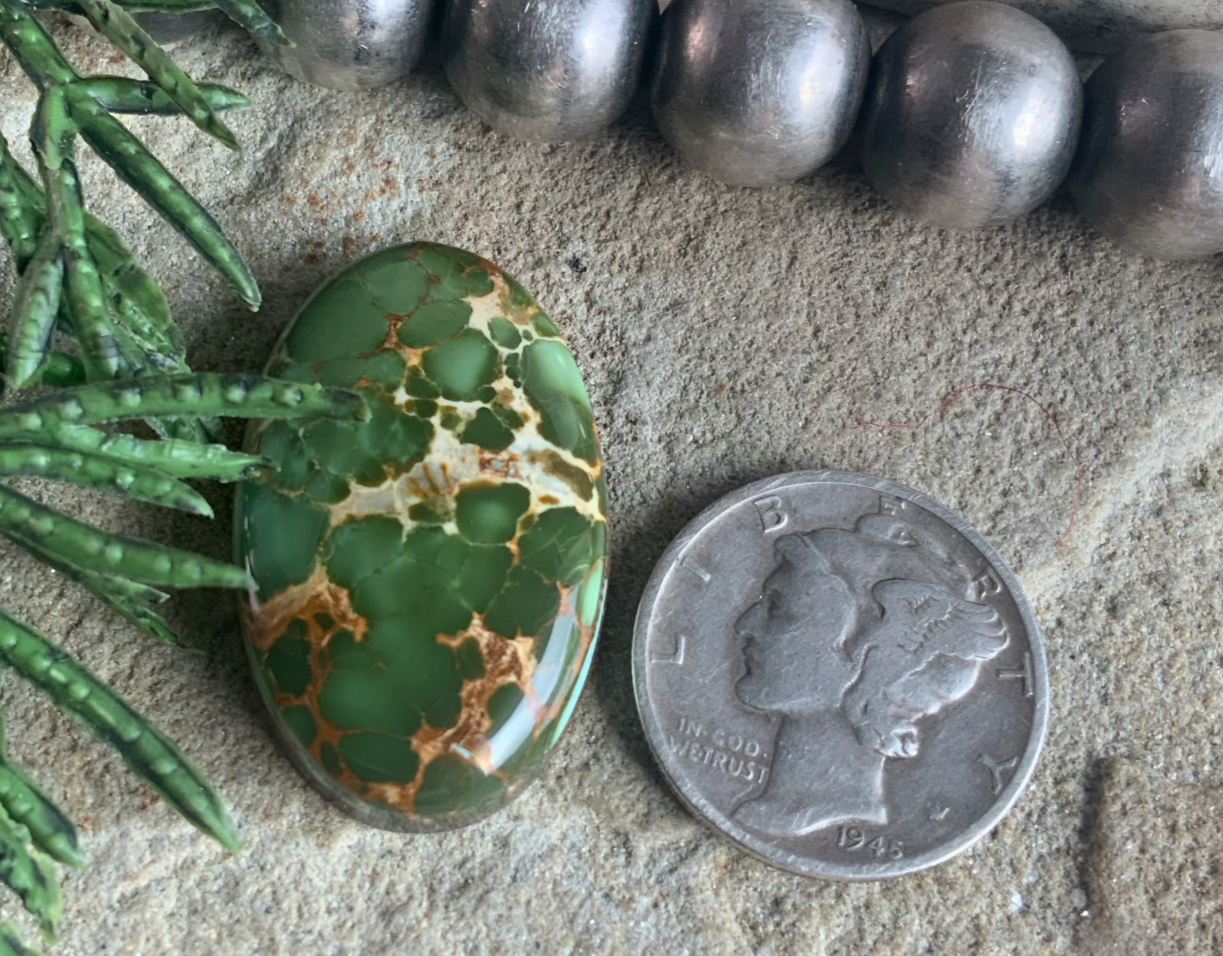 Natural Royston Turquoise Green Oval Cabochon