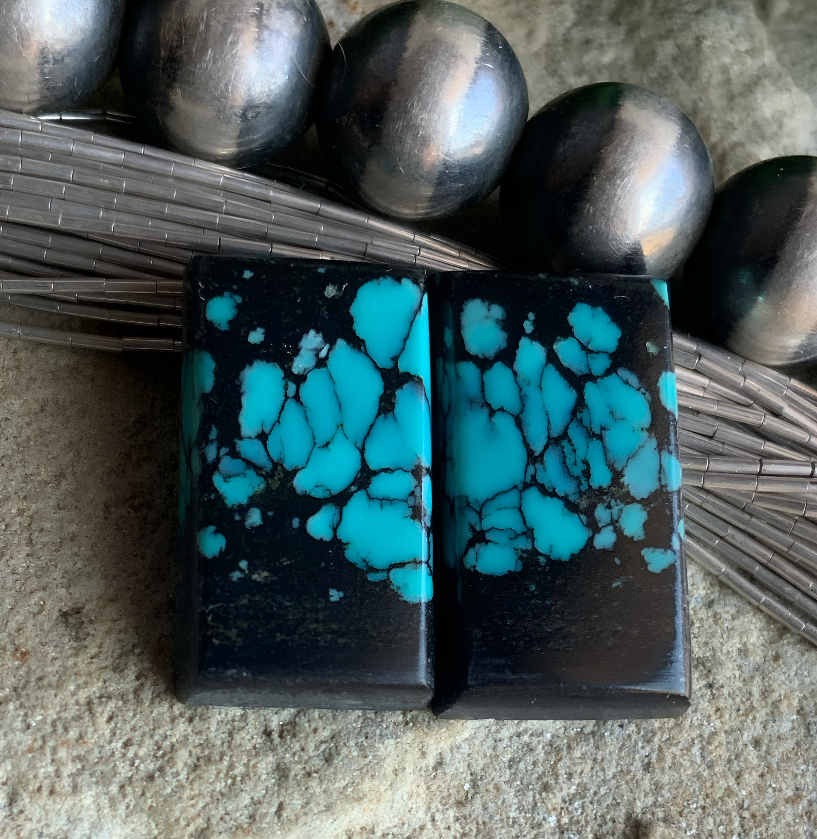 Bao Canyon Rectangular Earring Cabochons or Matched Gemstone Pair #BC261