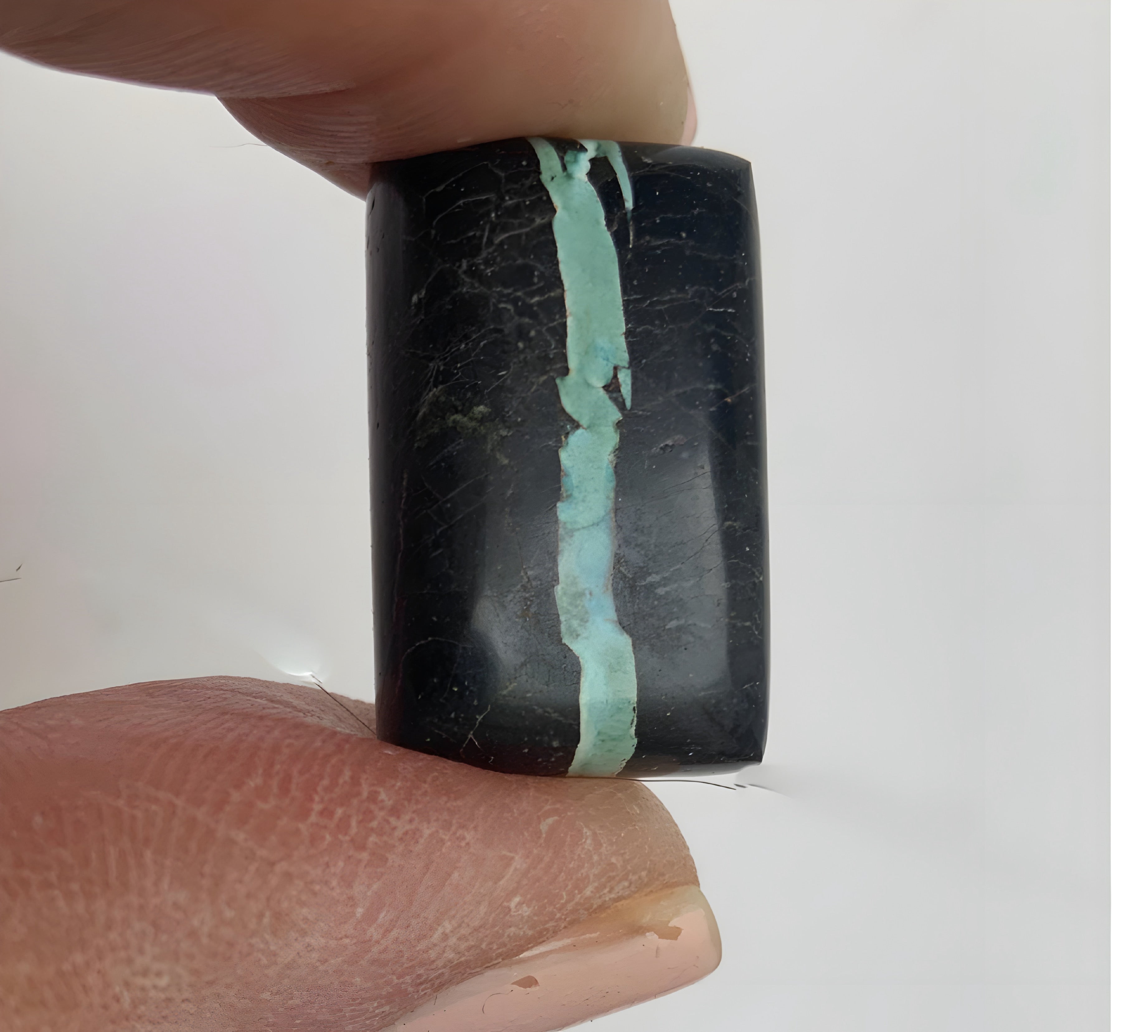 Natural Sierra Nevada Boulder Ribbon Turquoise Rectangular Cabochon
