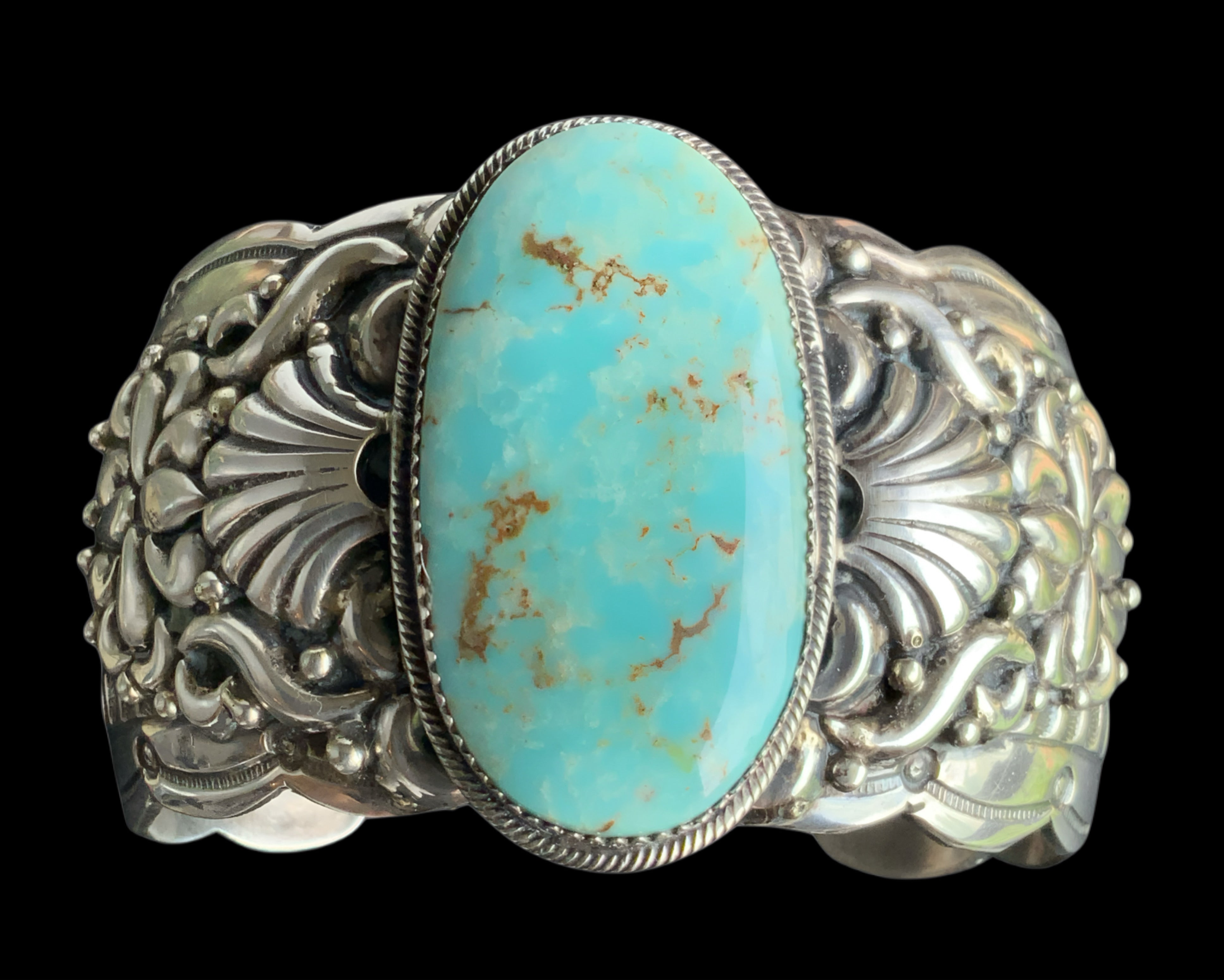 Sterling Silver and Natural Dry Creek Turquoise Cuff Bracelet by Marcella James
