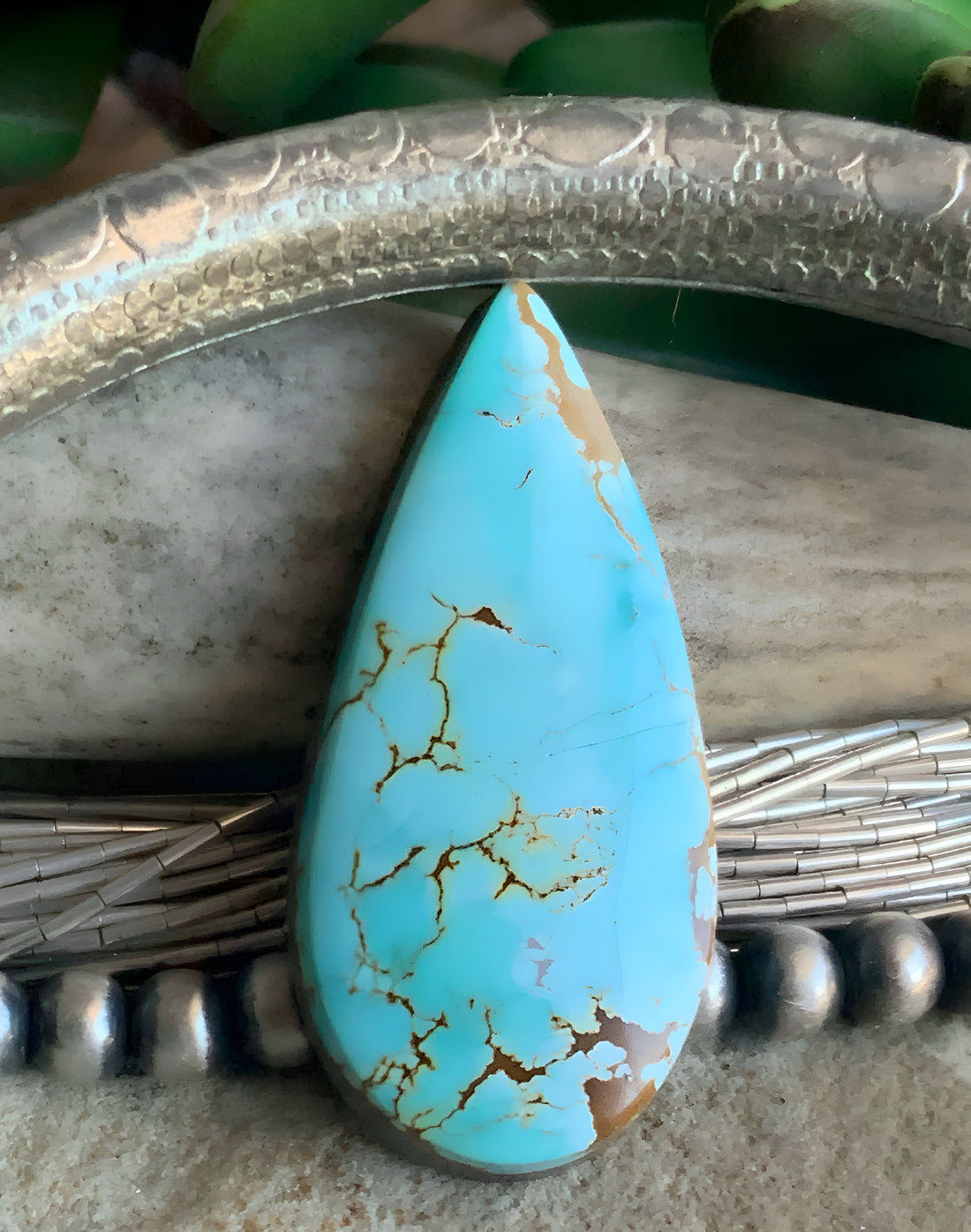 Natural Sierra Nevada Turquoise Teardrop-Nevada Gemstone