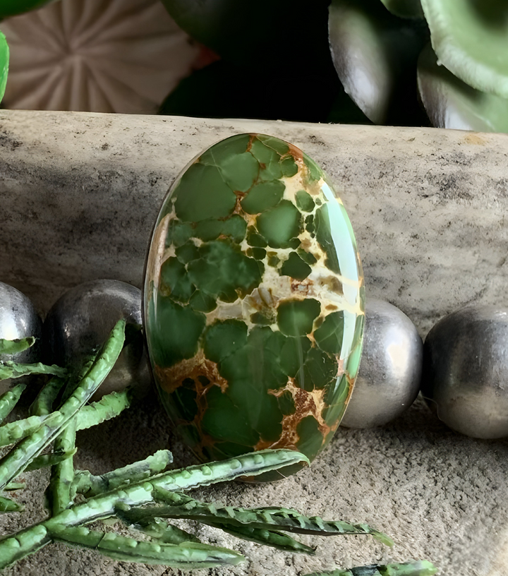 Natural Royston Turquoise Green Oval Cabochon