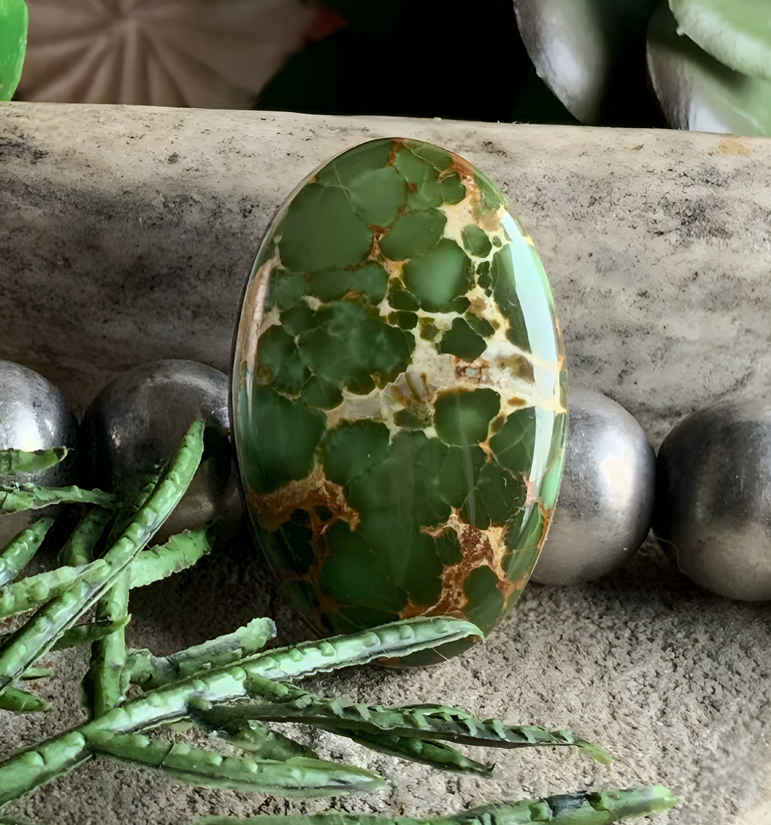 Natural Royston Turquoise Green Oval Cabochon