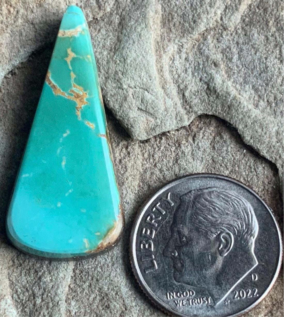 Royston Turquoise Green Elongated Triangle Cabochon #R76