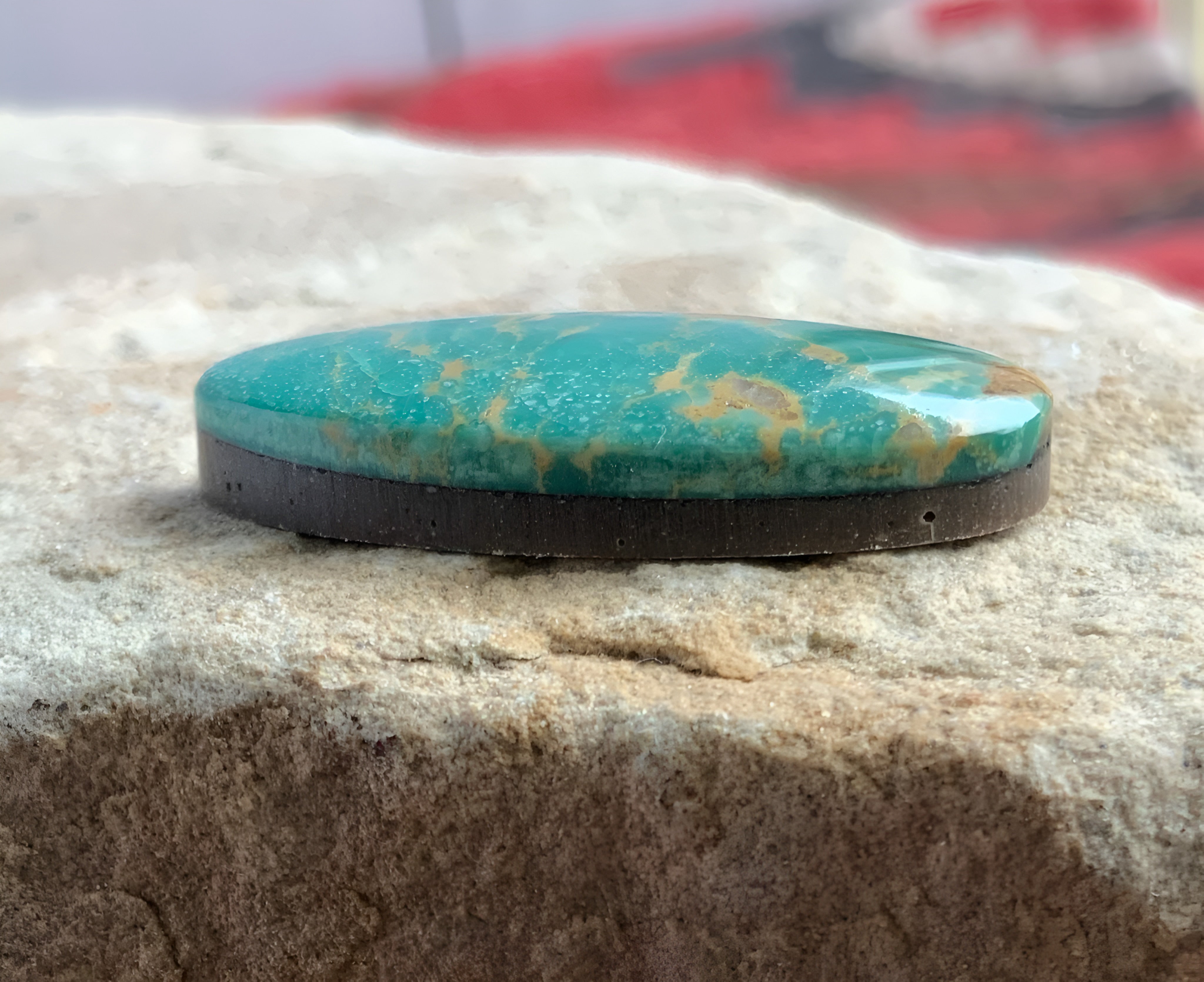 Green Turquoise Mountain Oval Turquoise Cabochon