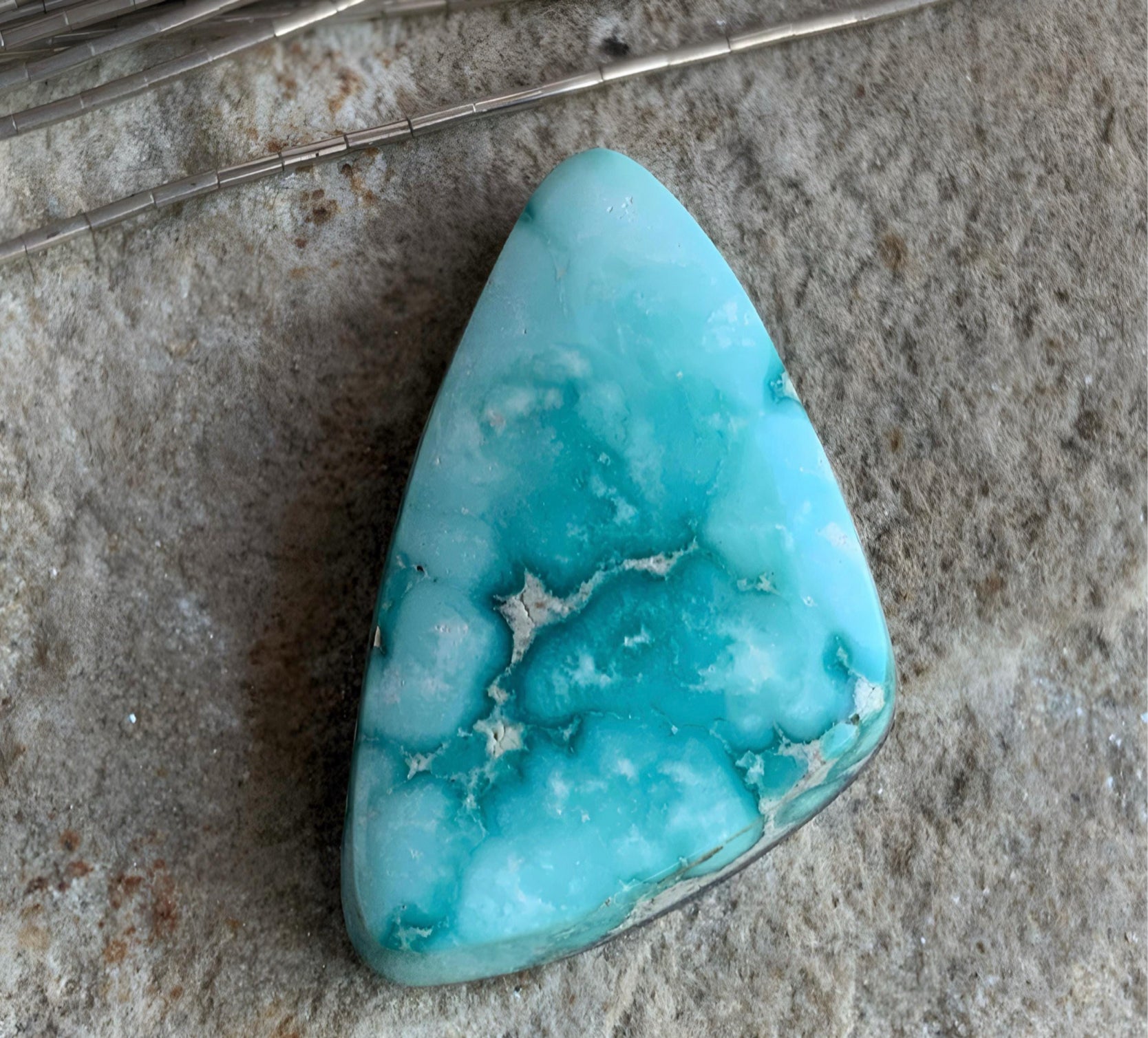 Whitewater Turquoise Gemstone with Silver Pyrite