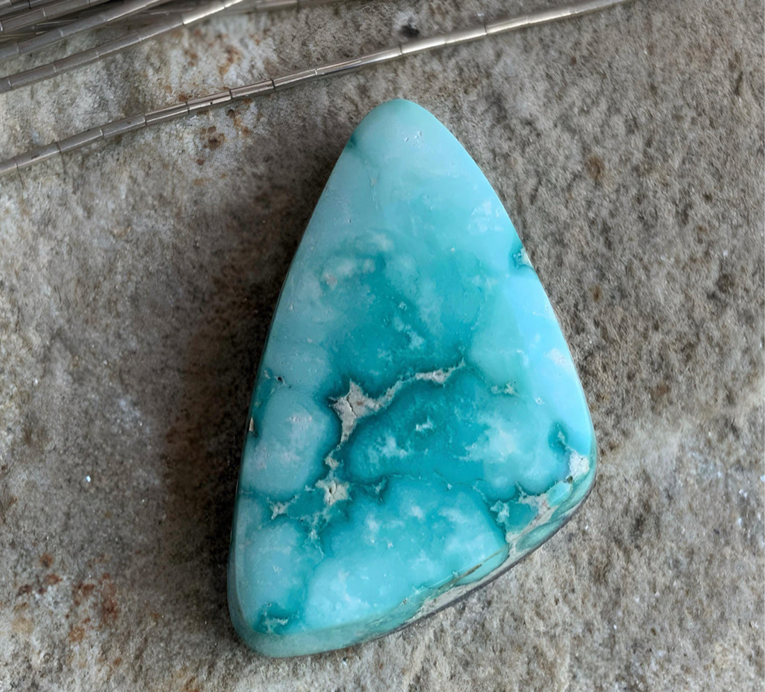 Whitewater Turquoise Gemstone with Silver Pyrite