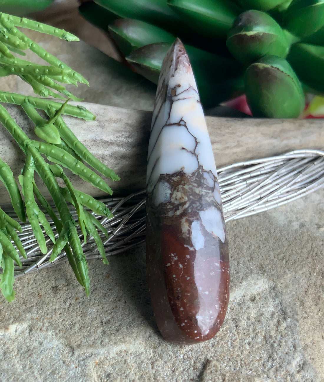 Incredible Wild Horse Magnesite Talon Cabochon