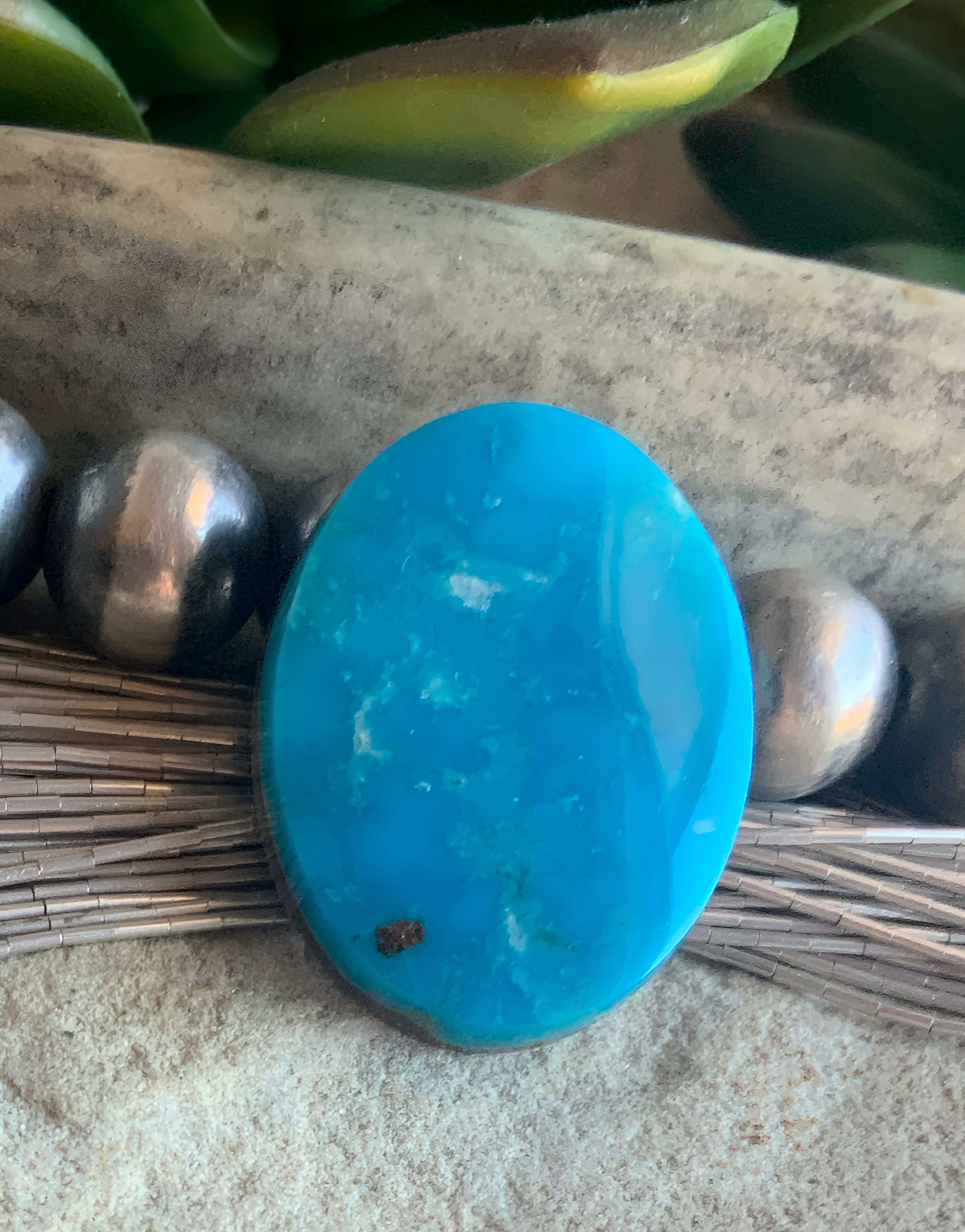Beautiful Blue Turquoise Mountain Turquoise Oval Cabochon