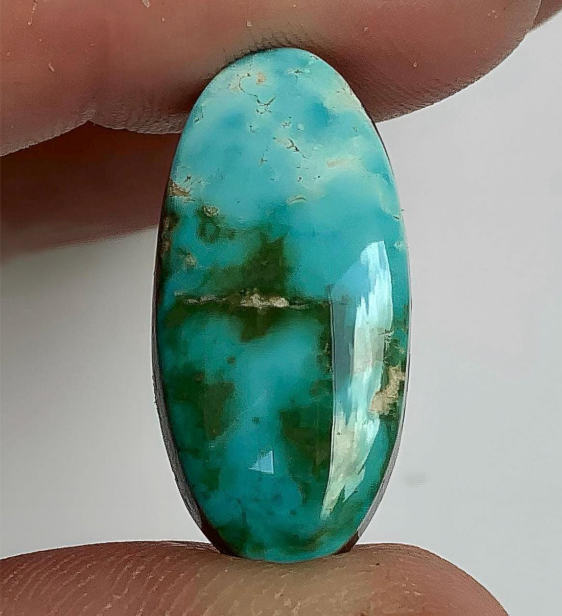 Royston Turquoise Polychrome Oval Cabochon: Nevada Gemstone