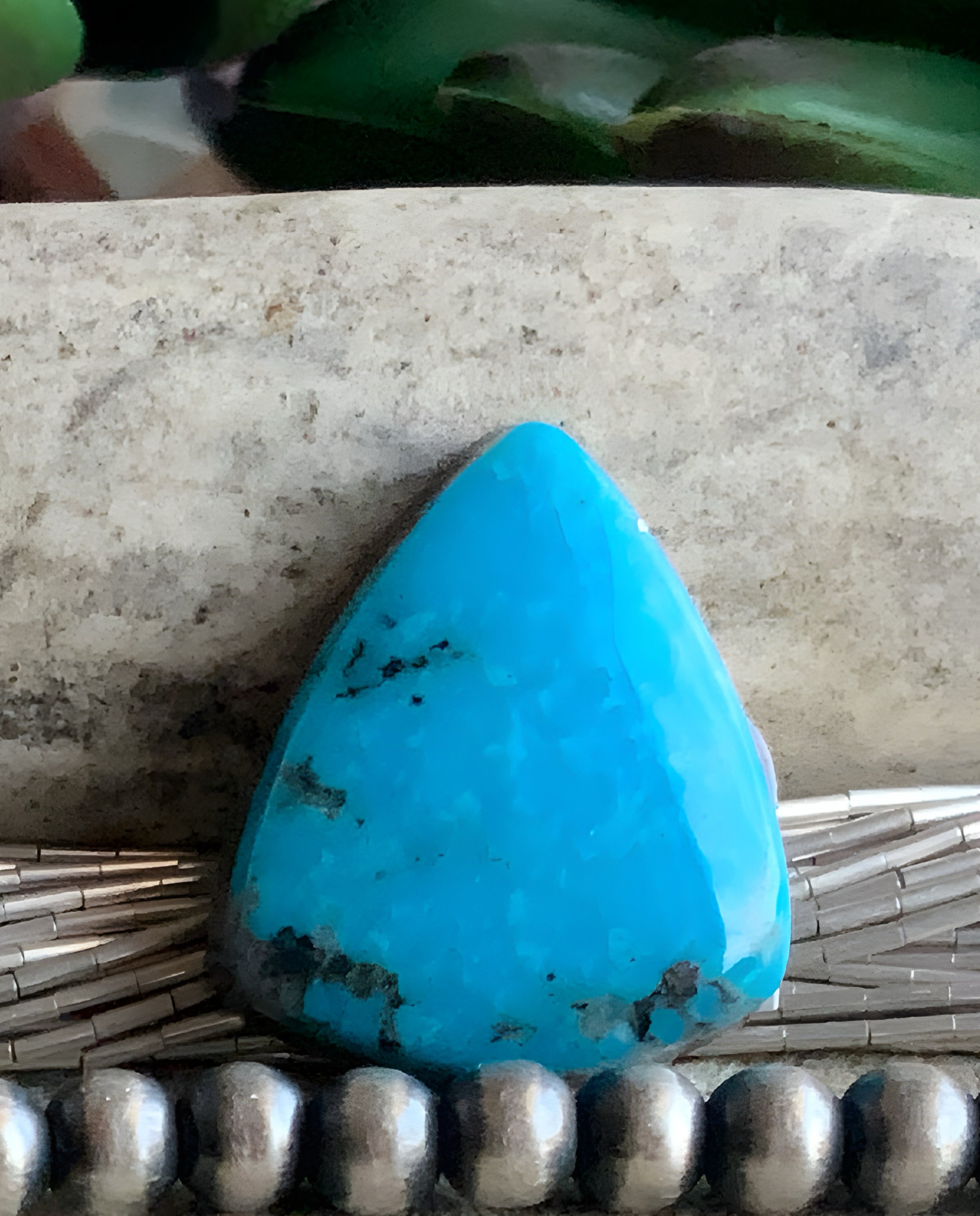 Ithaca Peak Turquoise Trillion Cabochon -Arizona Gemstone #IP144
