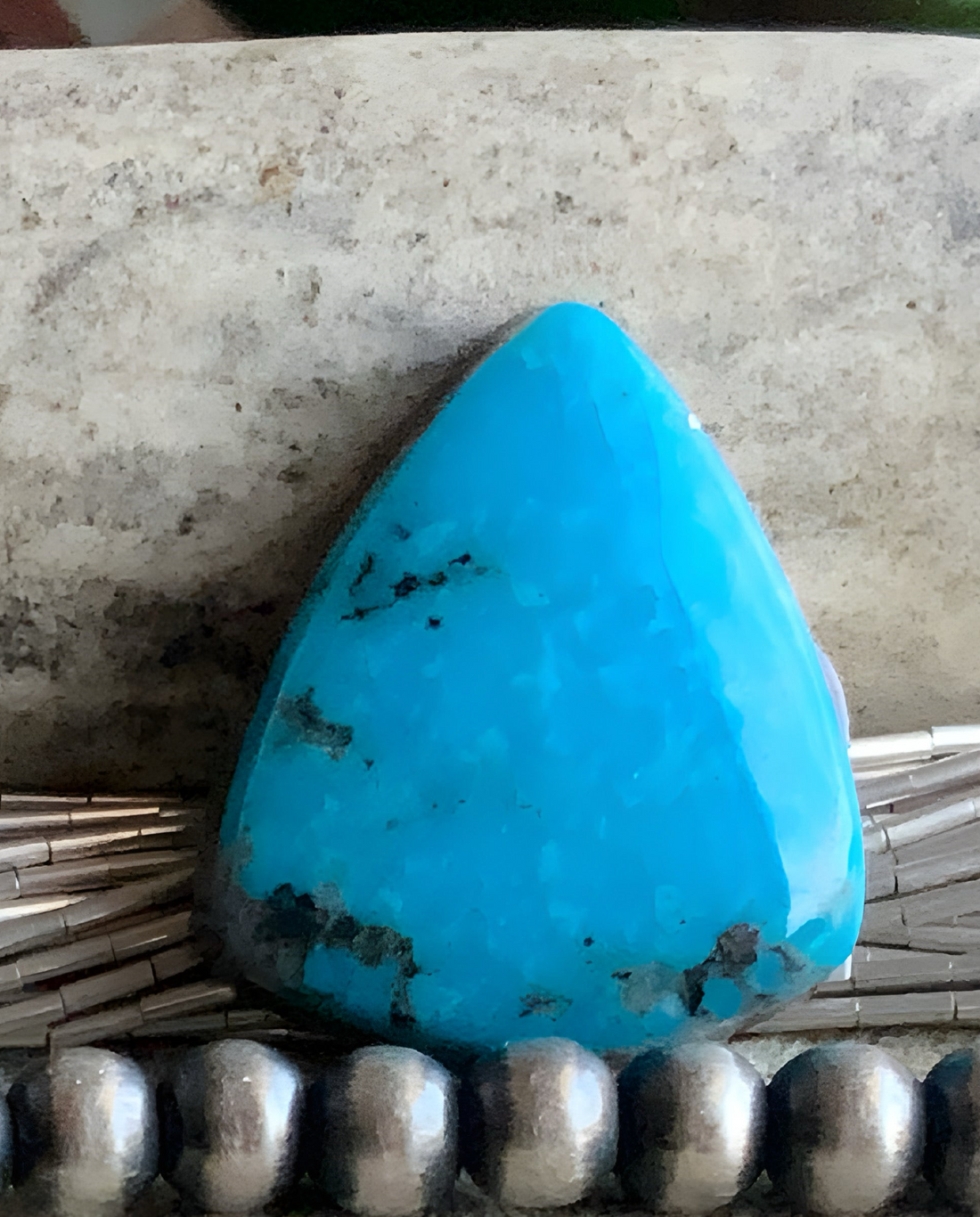 Ithaca Peak Turquoise Trillion Cabochon -Arizona Gemstone #IP144