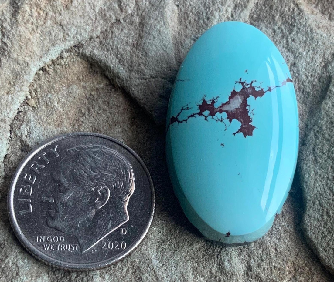 Beautiful Blue Oval Red River Turquoise Cabochon