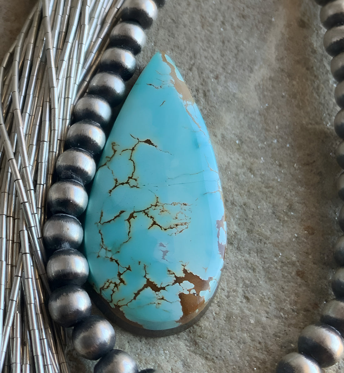 Natural Sierra Nevada Turquoise Teardrop-Nevada Gemstone