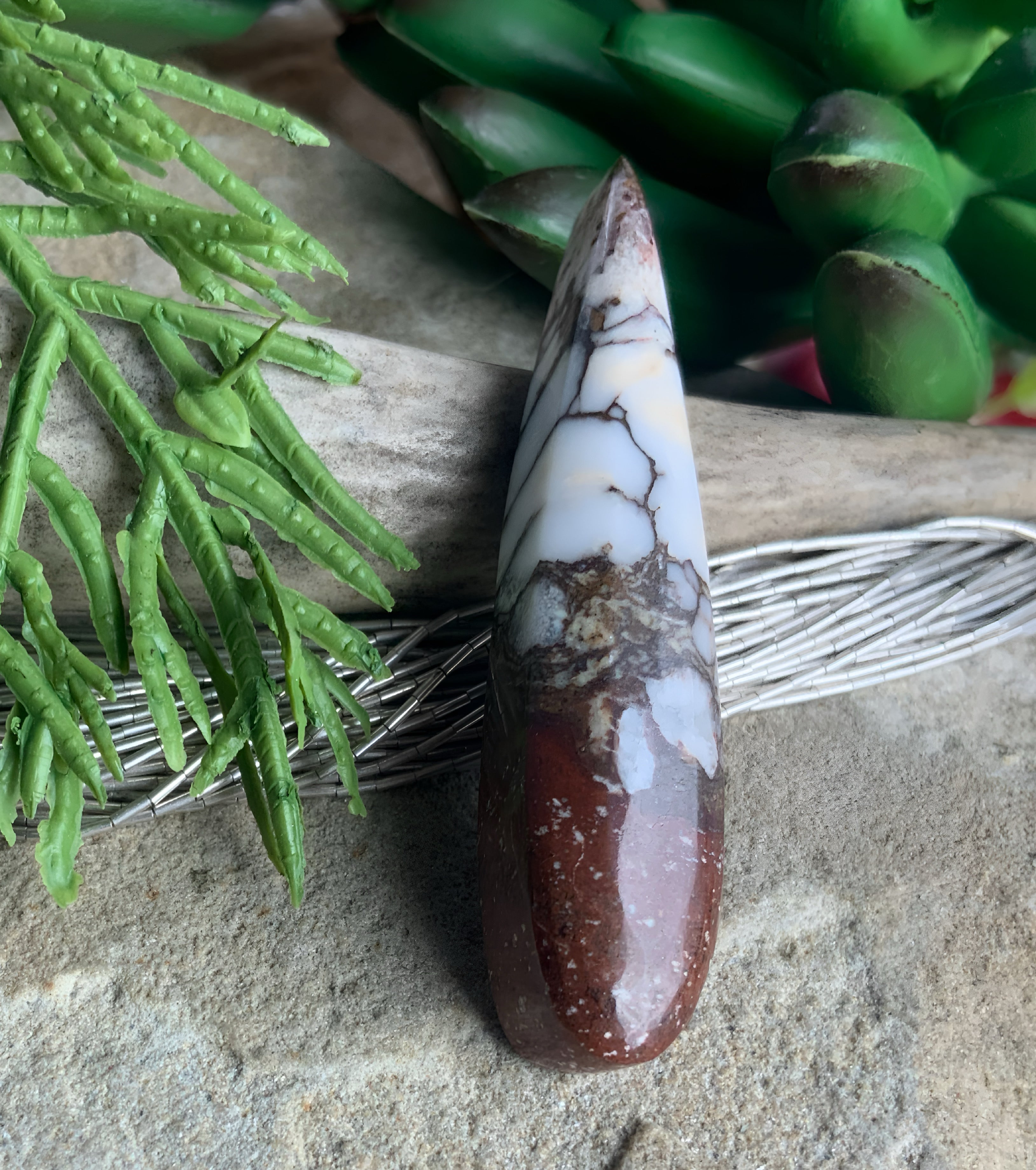 Incredible Wild Horse Magnesite Talon Cabochon