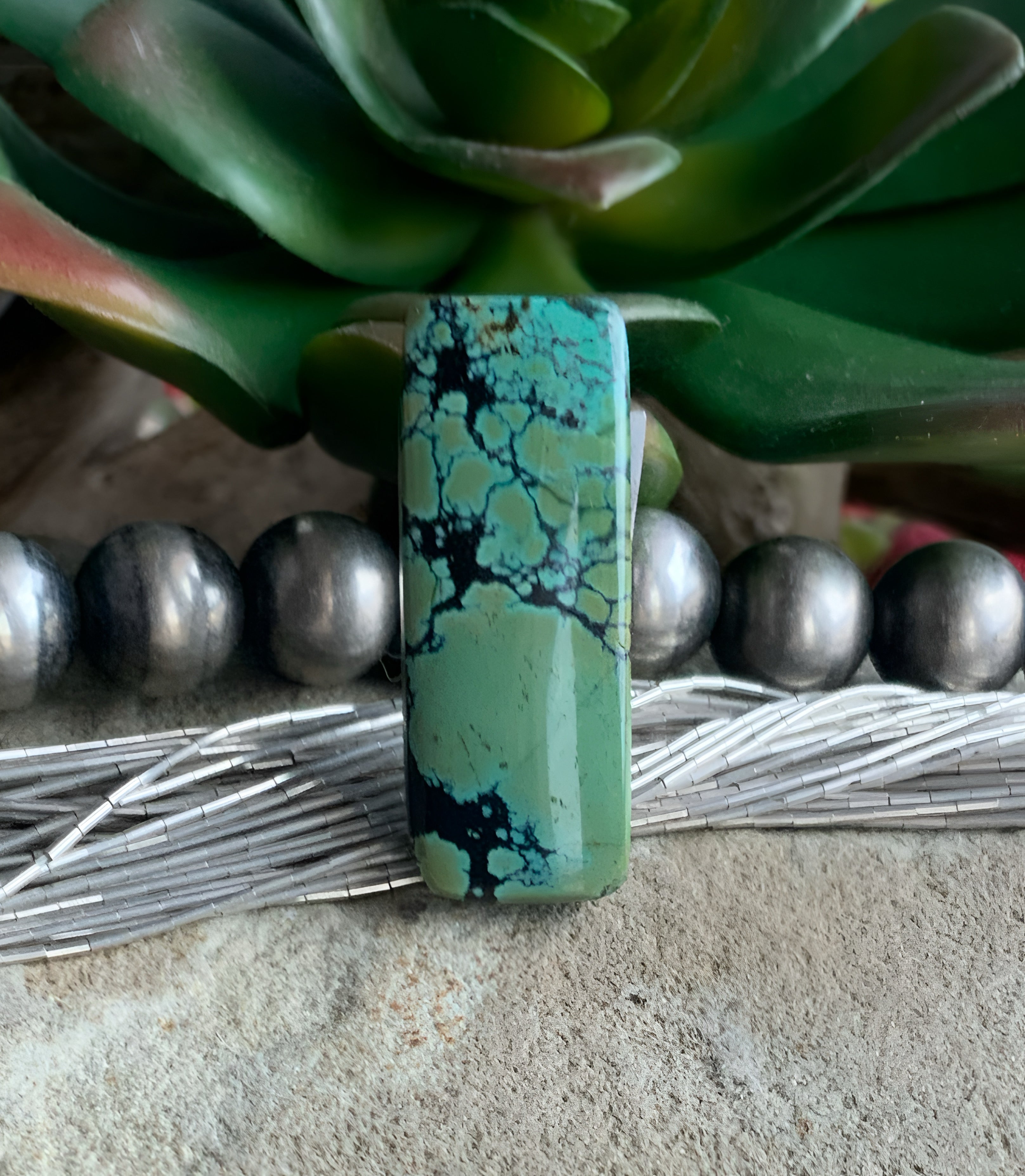 Bamboo Mountain Rectangular Gemstone