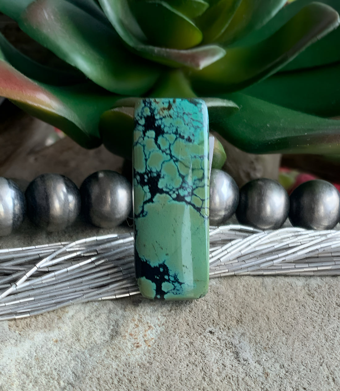 Bamboo Mountain Rectangular Gemstone