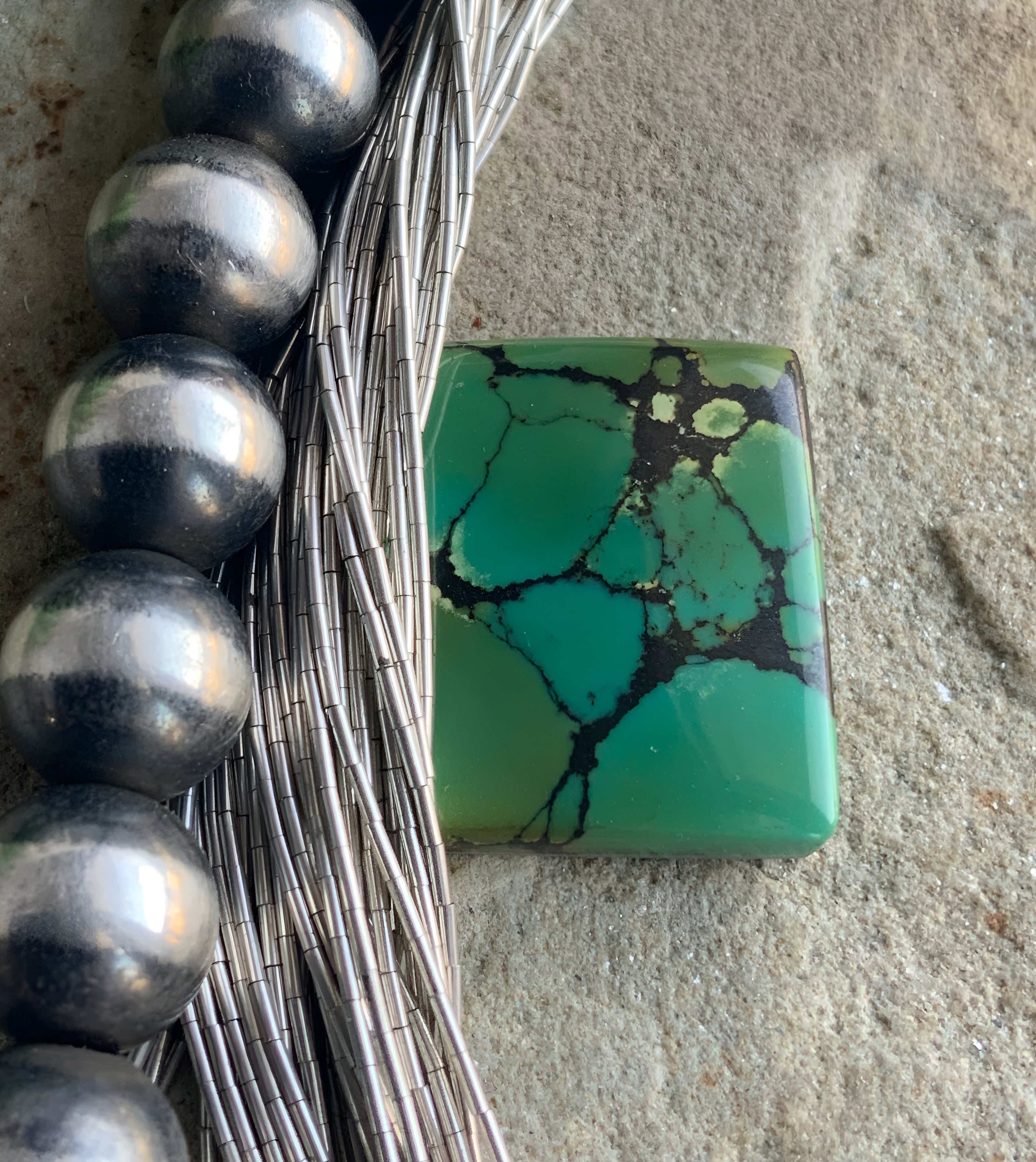 Bamboo Mountain Turquoise Rectangular Gemstone