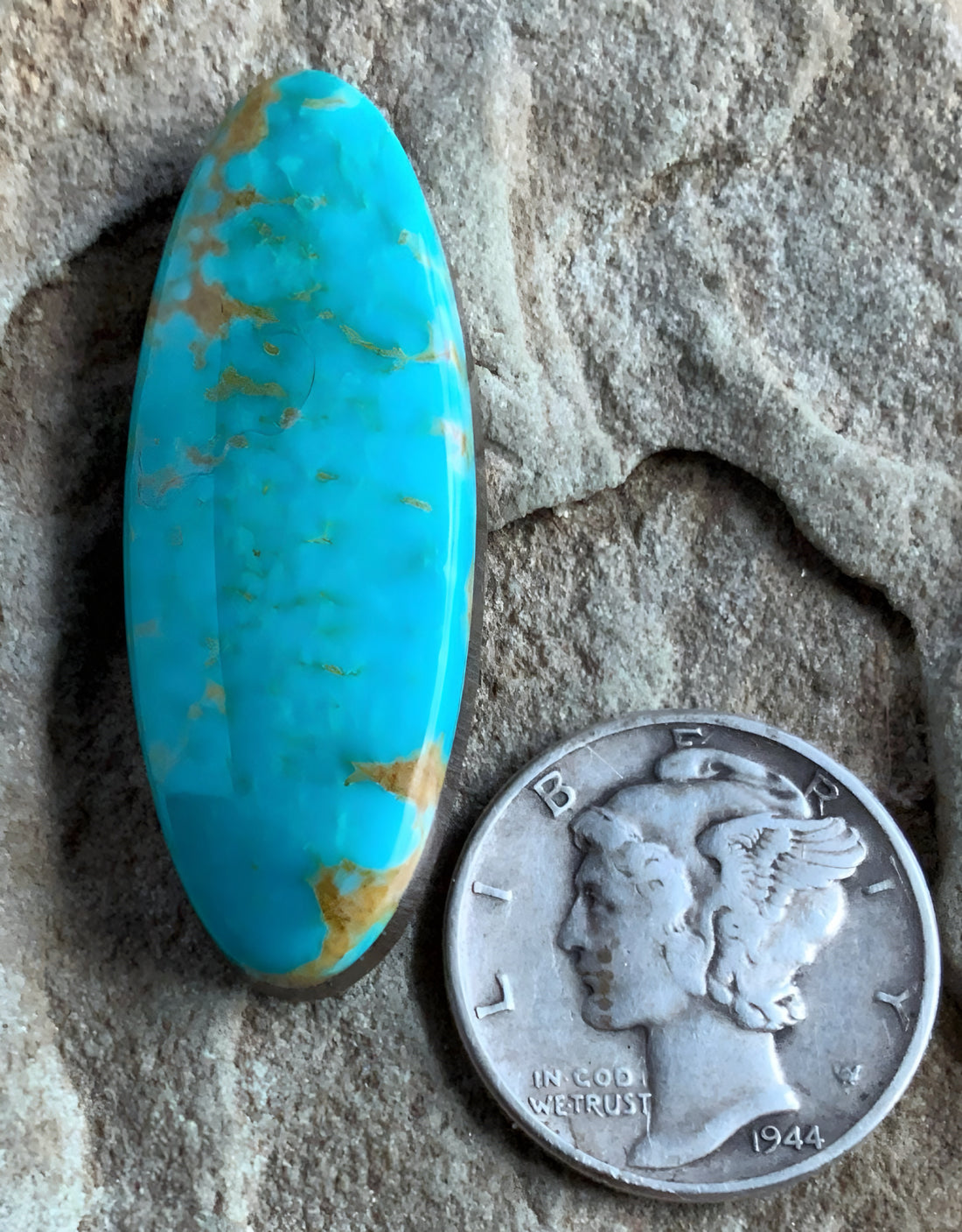 Beautiful Blue Royston Long Oval