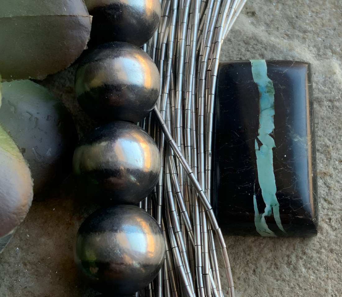 Natural Sierra Nevada Boulder Ribbon Turquoise Rectangular Cabochon