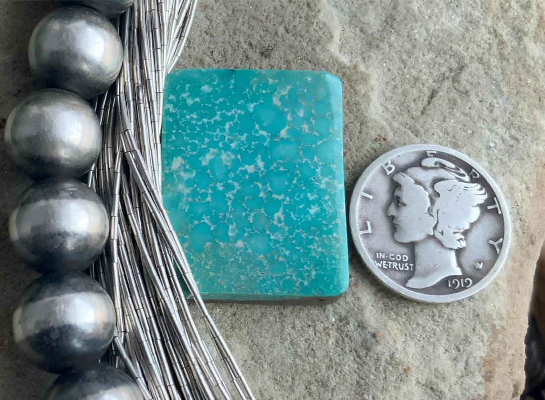 Natural Turquoise Mountain Turquoise Rectangular Cabochon-Arizona Gemstone