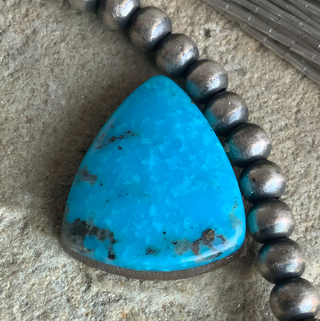 Ithaca Peak Turquoise Trillion Cabochon -Arizona Gemstone #IP144