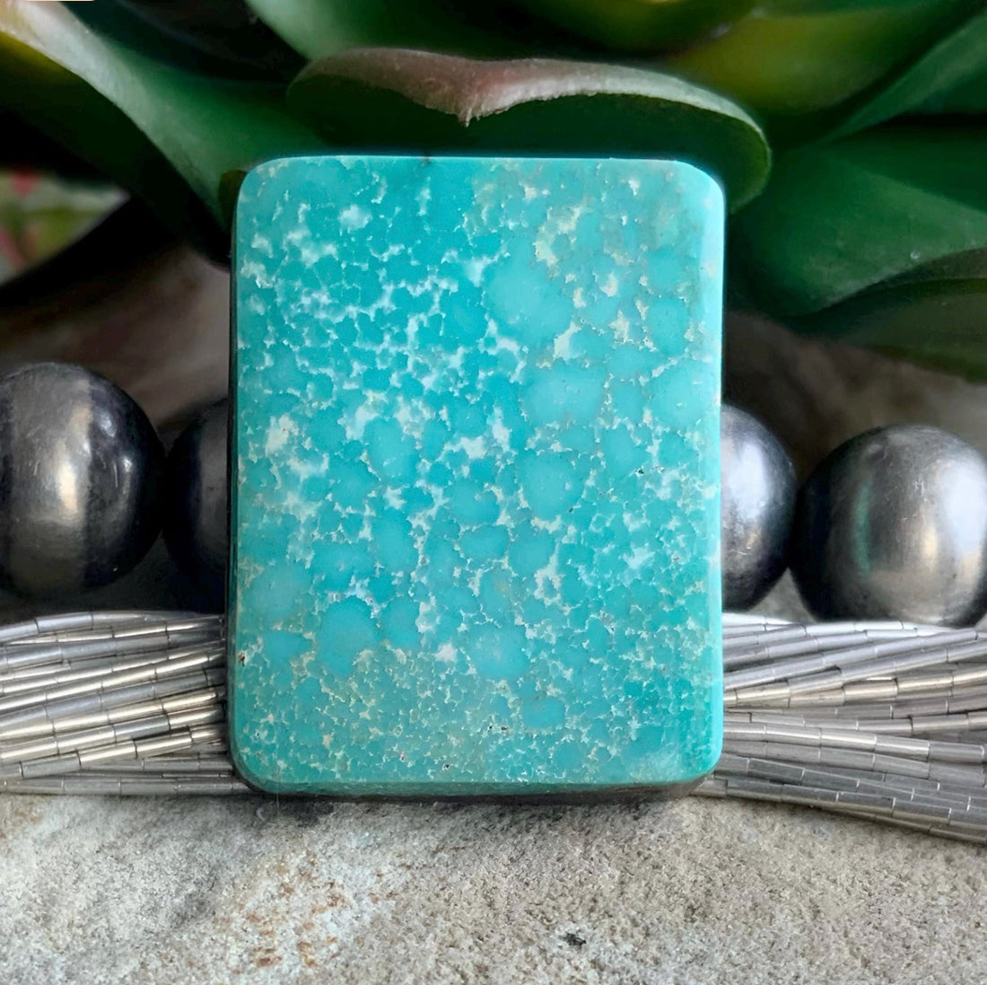 Natural Turquoise Mountain Turquoise Rectangular Cabochon-Arizona Gemstone