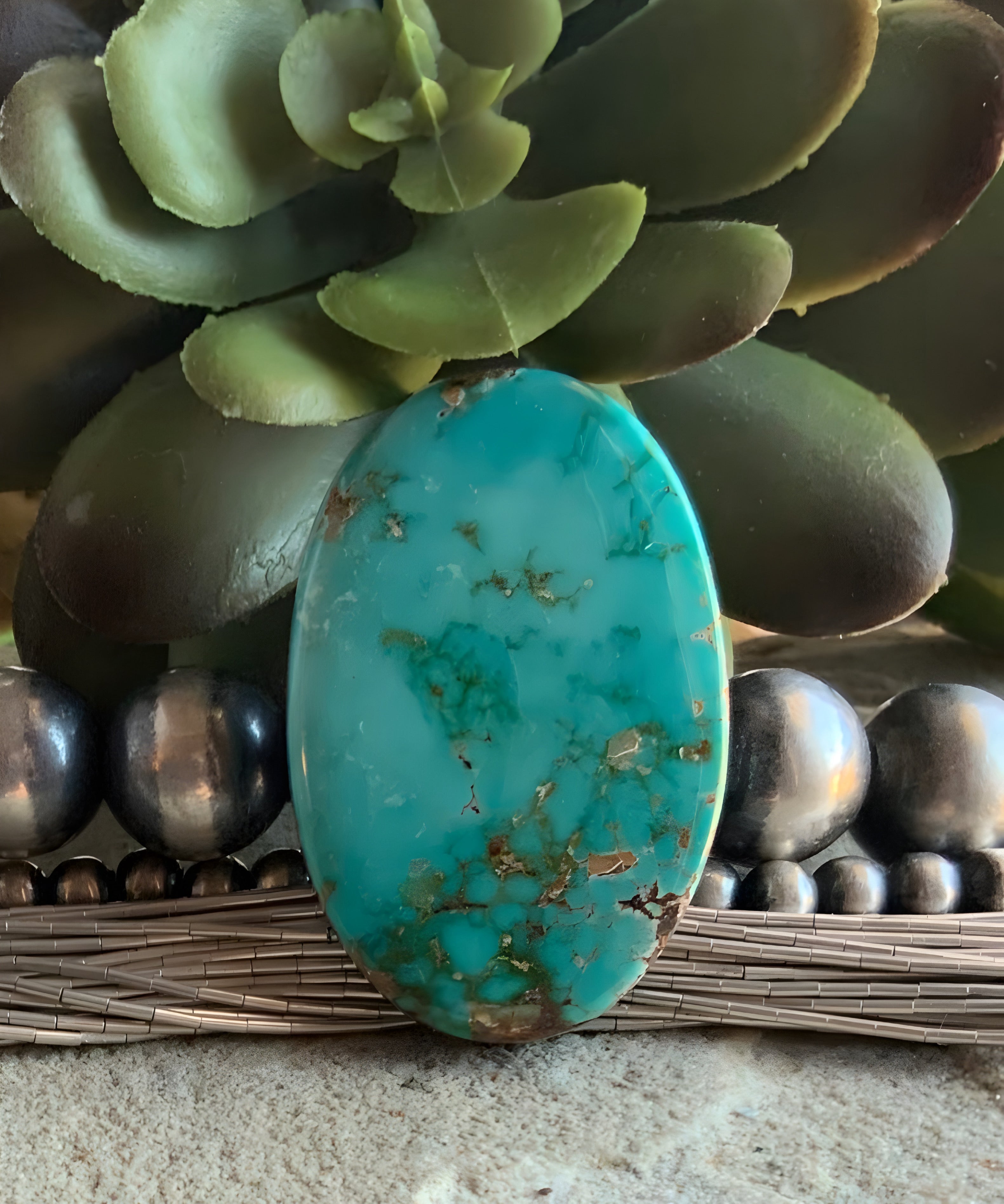 Natural Royston Turquoise Oval Cabochon