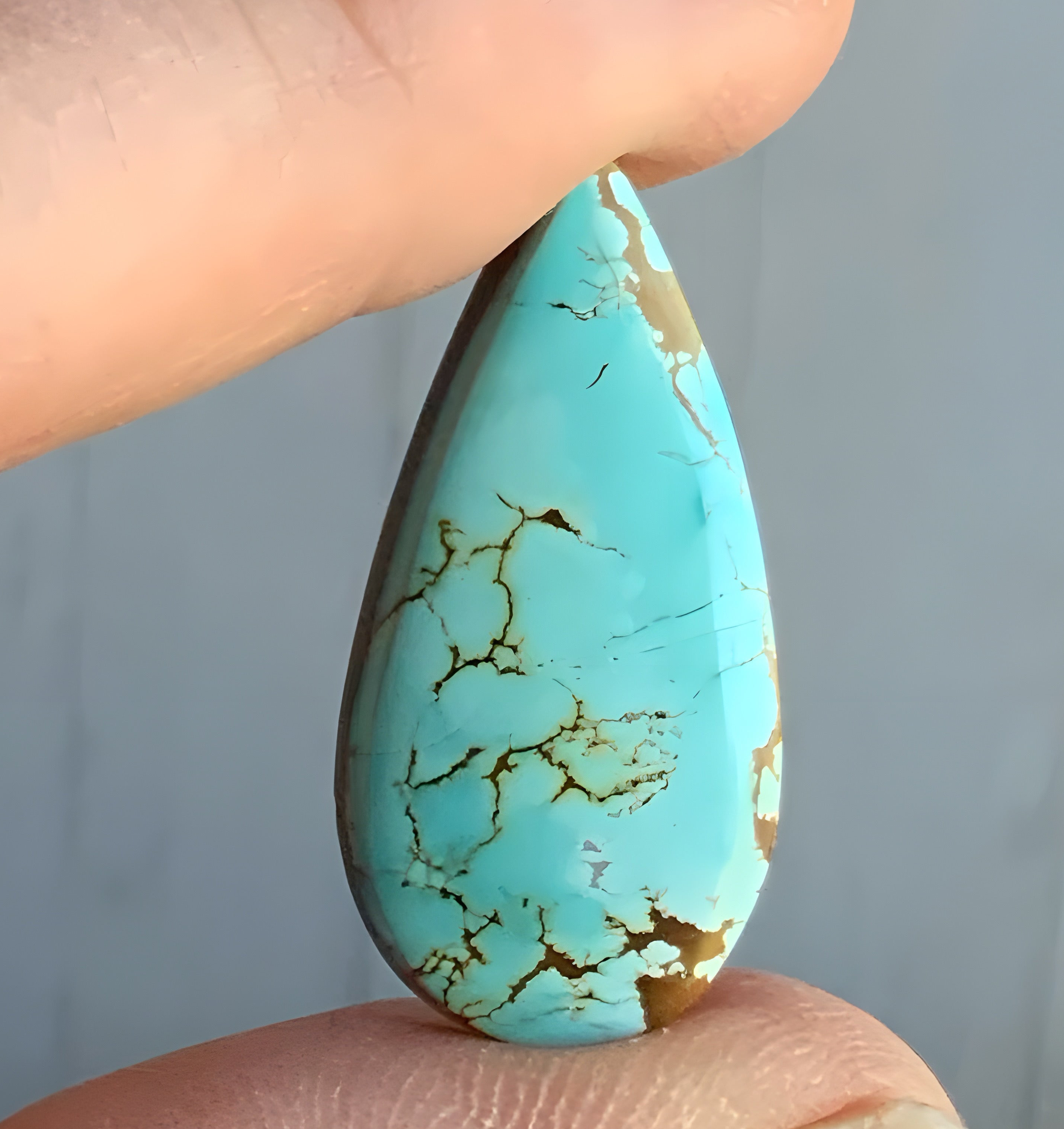 Natural Sierra Nevada Turquoise Teardrop-Nevada Gemstone