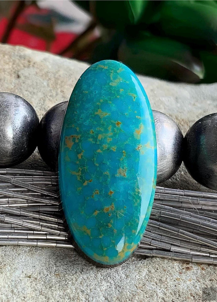 Beautiful Blue Green Royston Turquoise Oval Cabochon