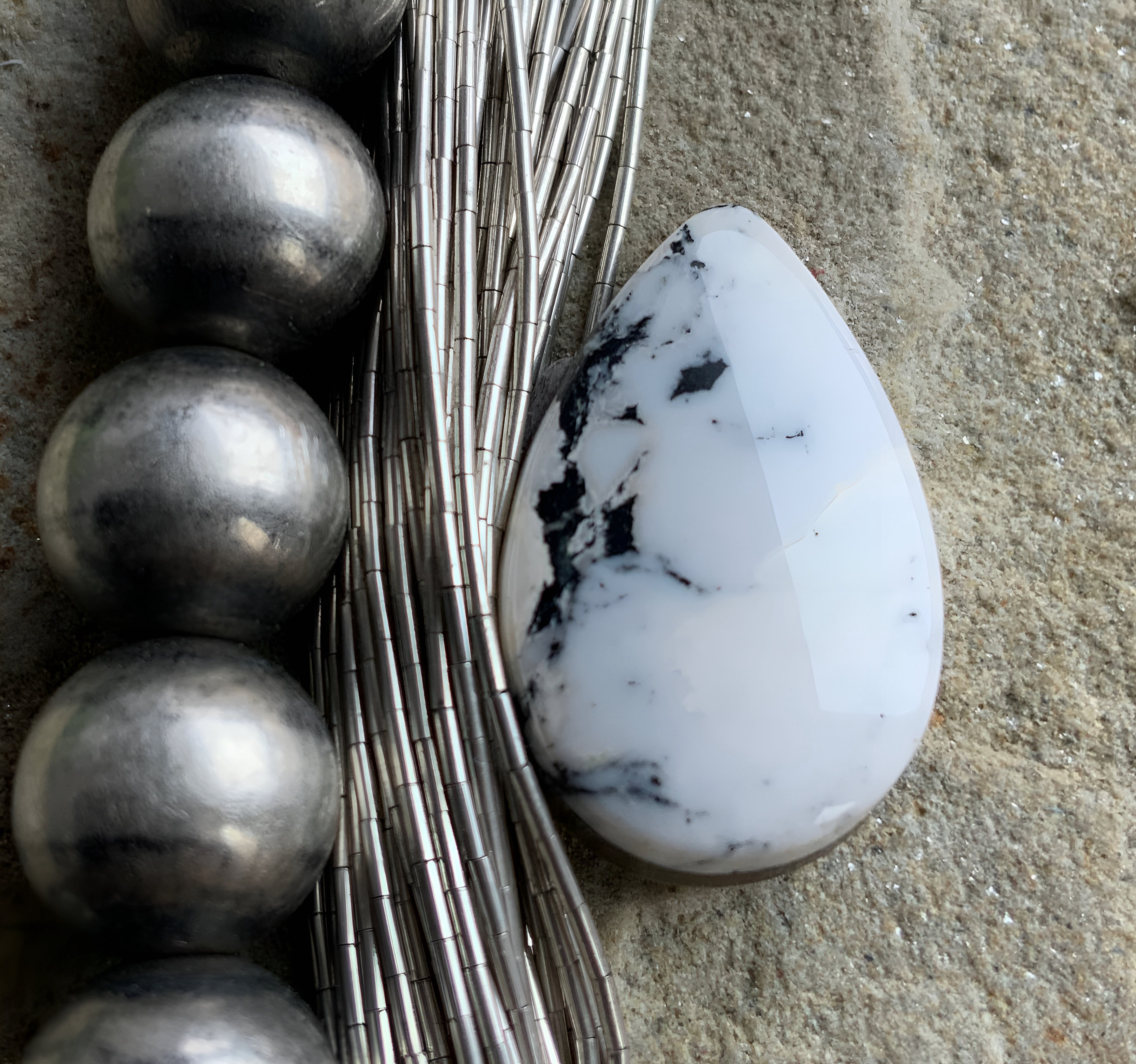 Natural White Buffalo Teardrop Cabochon-Nevada Gemstone #WB17