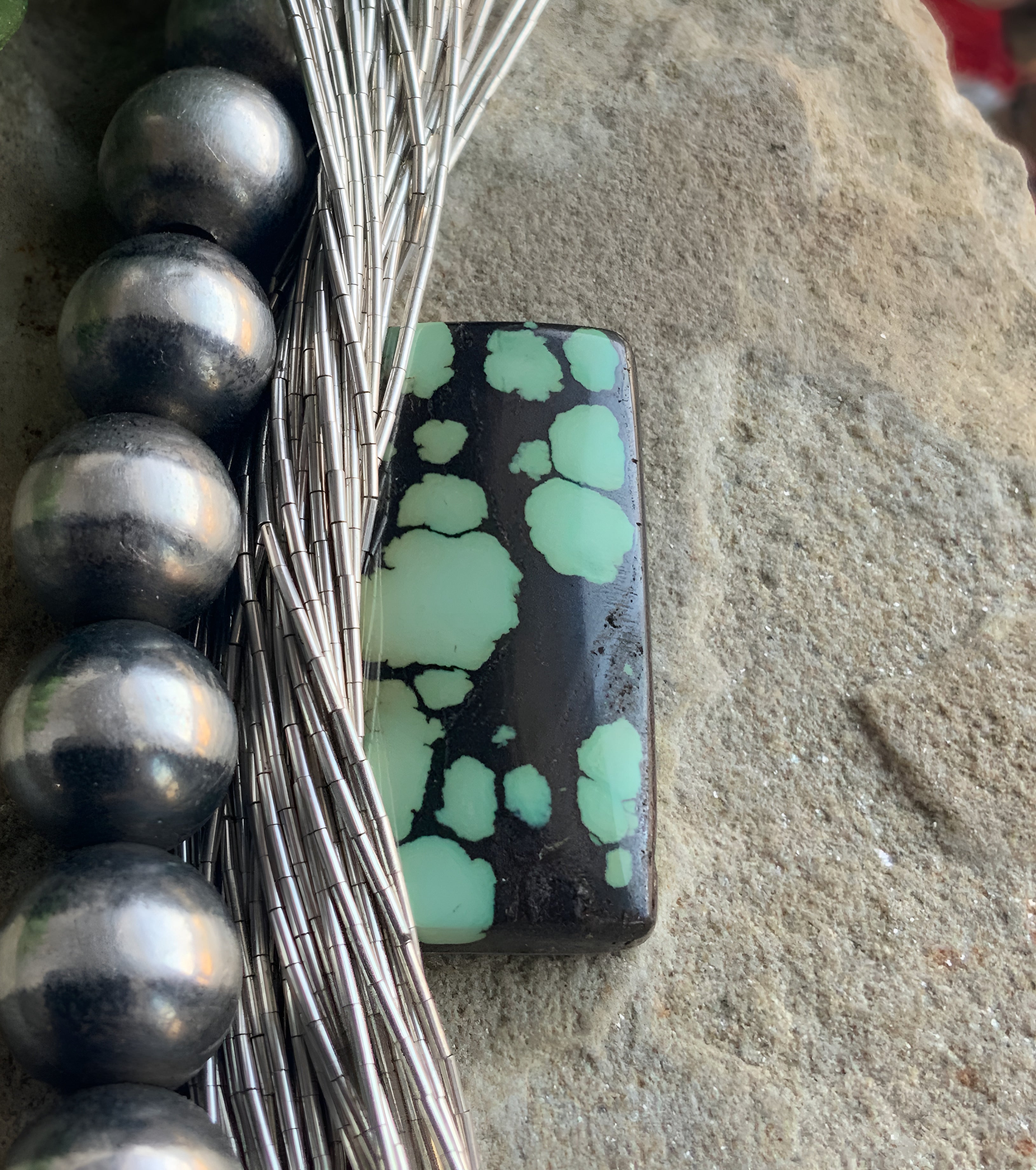 Bamboo Mountain Rectangular Gemstone