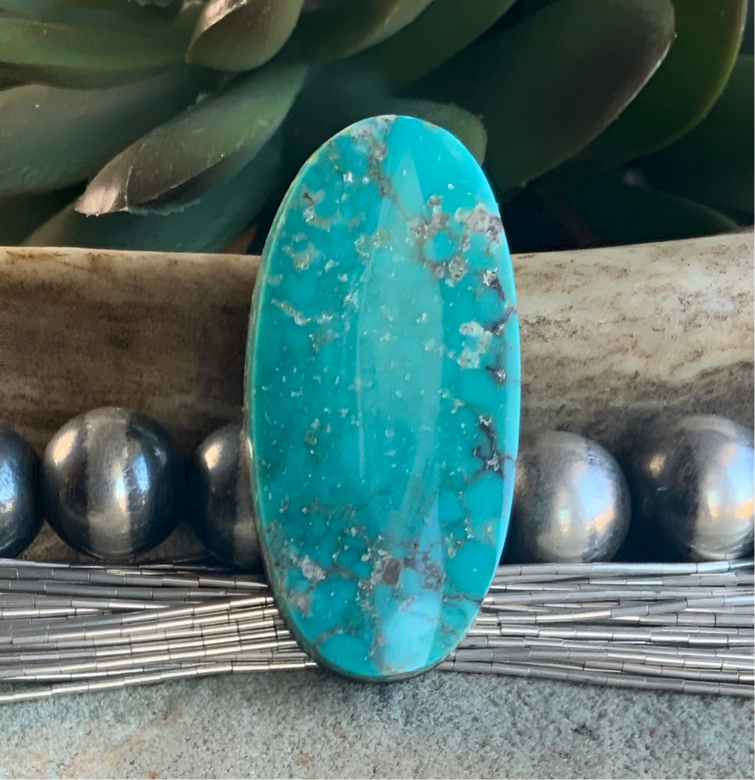 Beautiful Carico Lake Turquoise Large Oval Cabochon