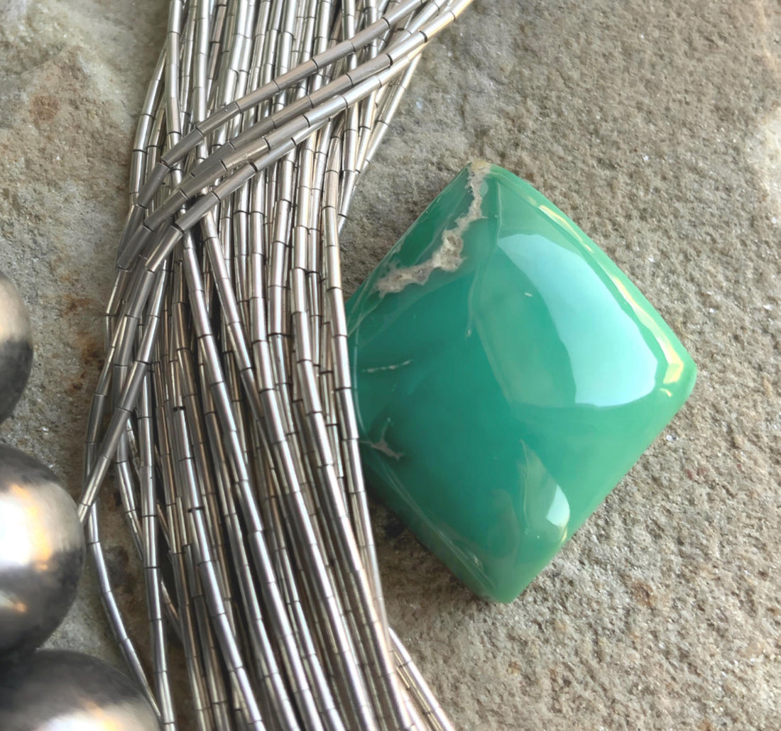 Natural Broken Arrow Varascite Thick Cut Cabochon