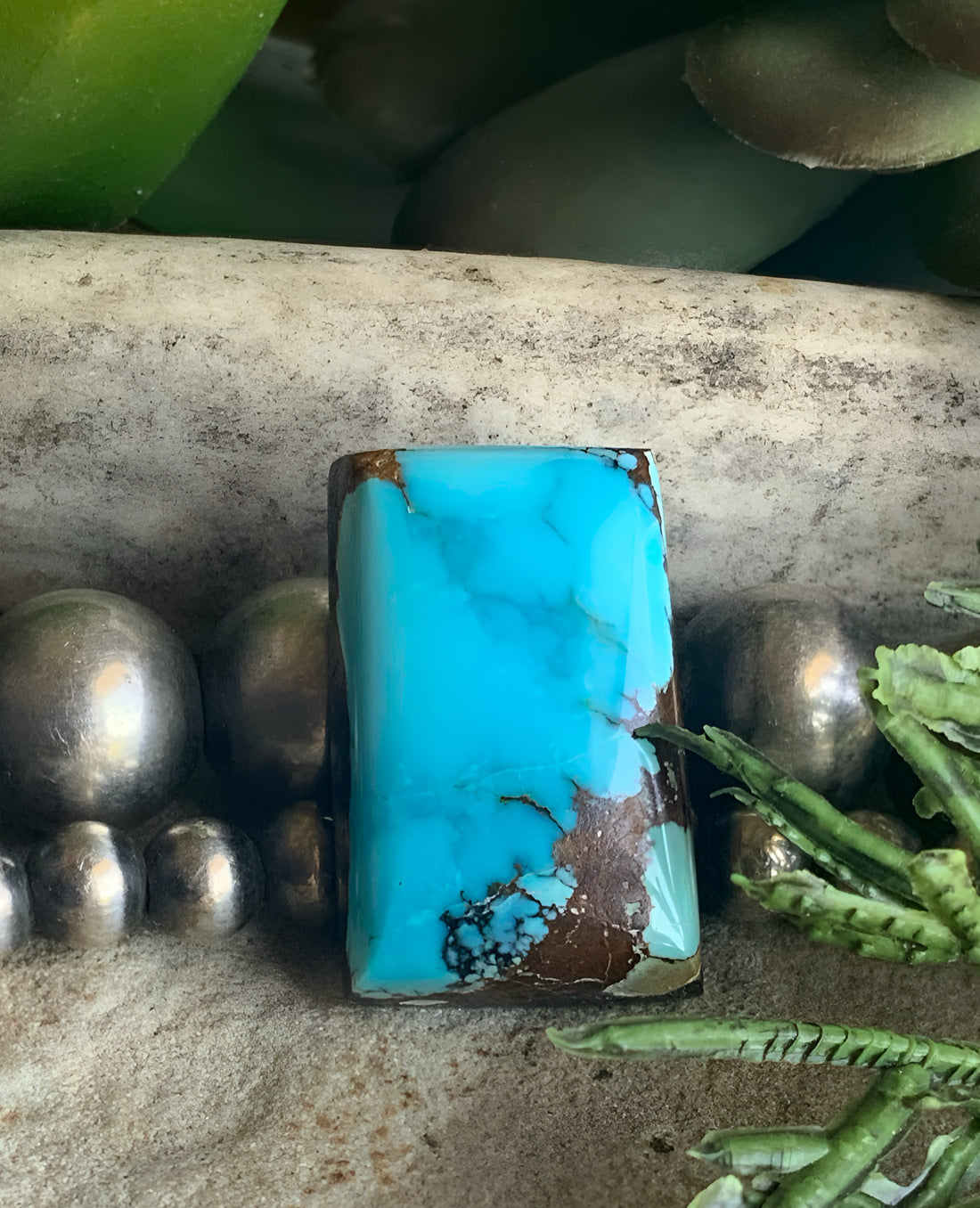 Natural Sierra Nevada Turquoise Rectangular Cabochon