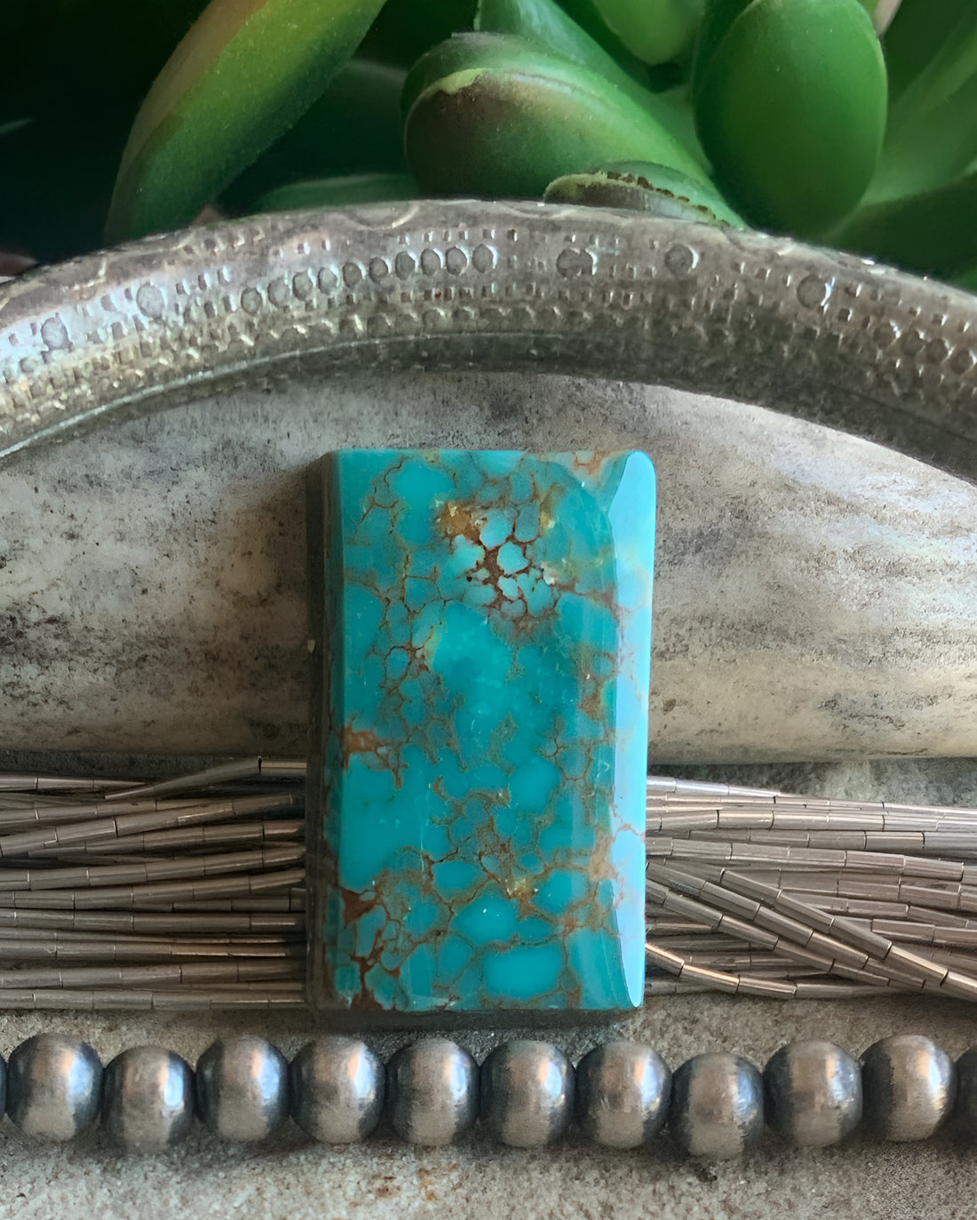 Lone Mountain Turquoise Rectangular Gemstone
