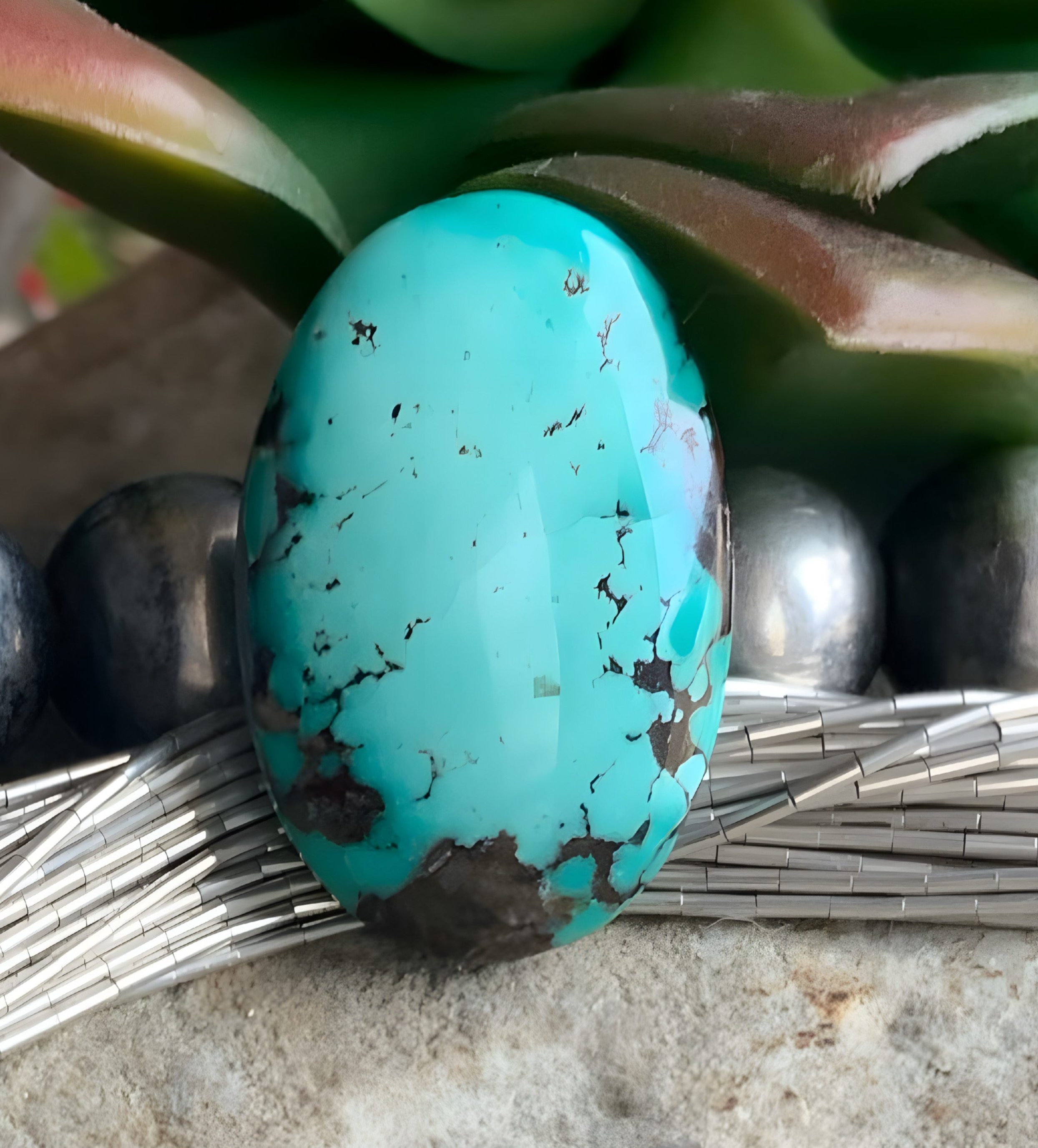 Bamboo Mountain Turquoise Oval Gemstone